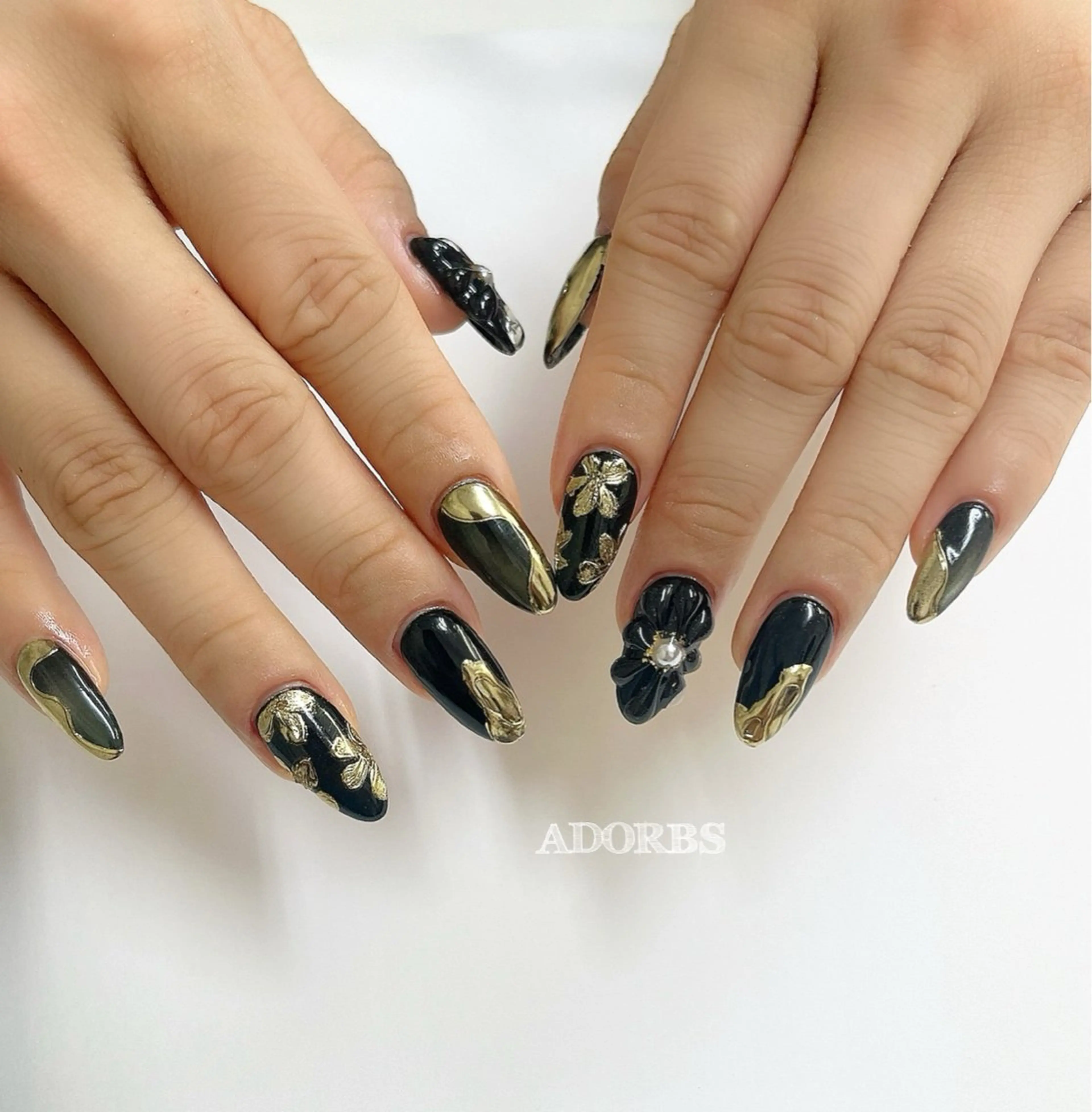 ネイル 成人式 長さ出し ネイルチップ ハンドネイル ADORBS ✩上福岡のネイルデザイン