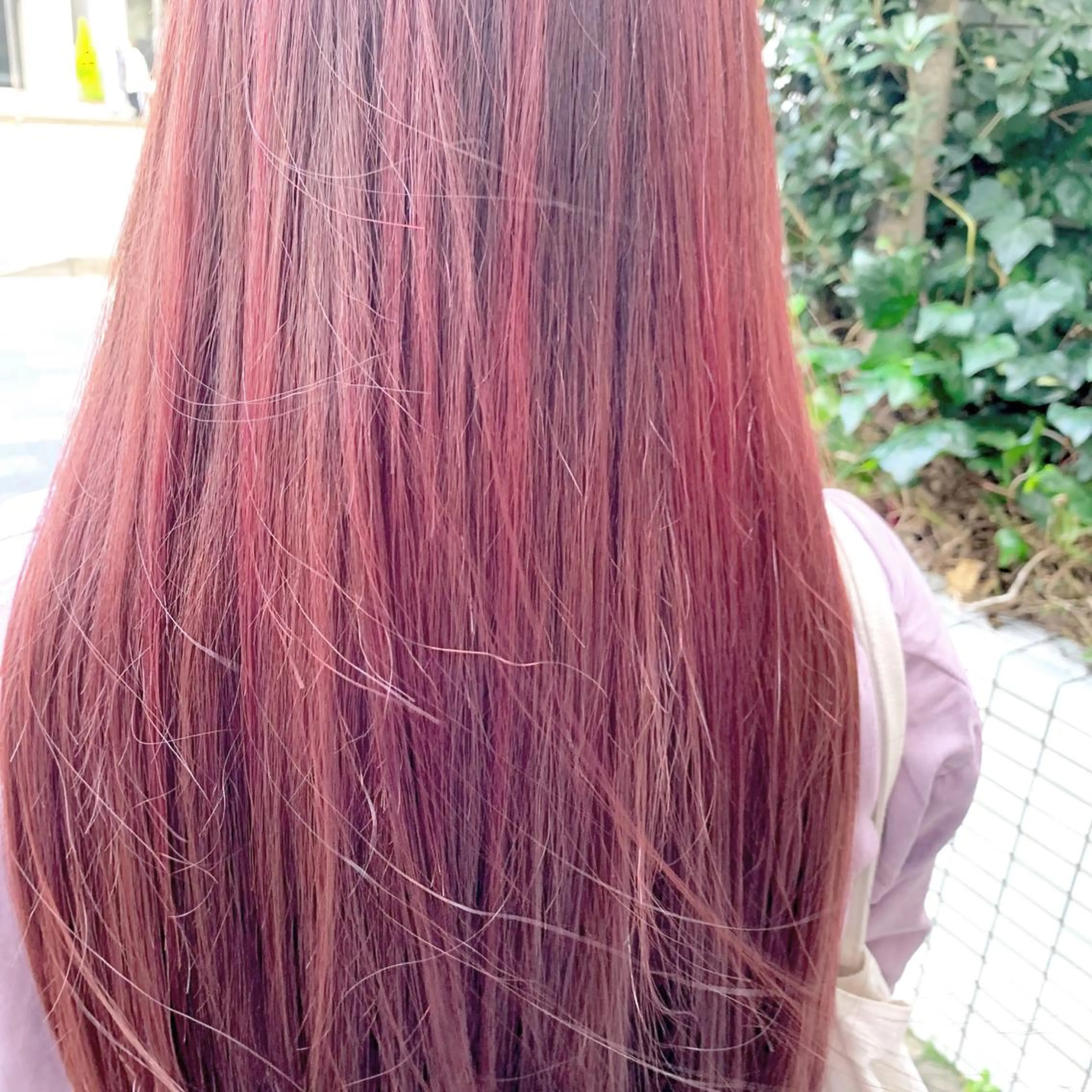 ロング カラー ブリーチ ブリーチなしカラー ピンクカラー カワシマ セイカのヘアスタイル