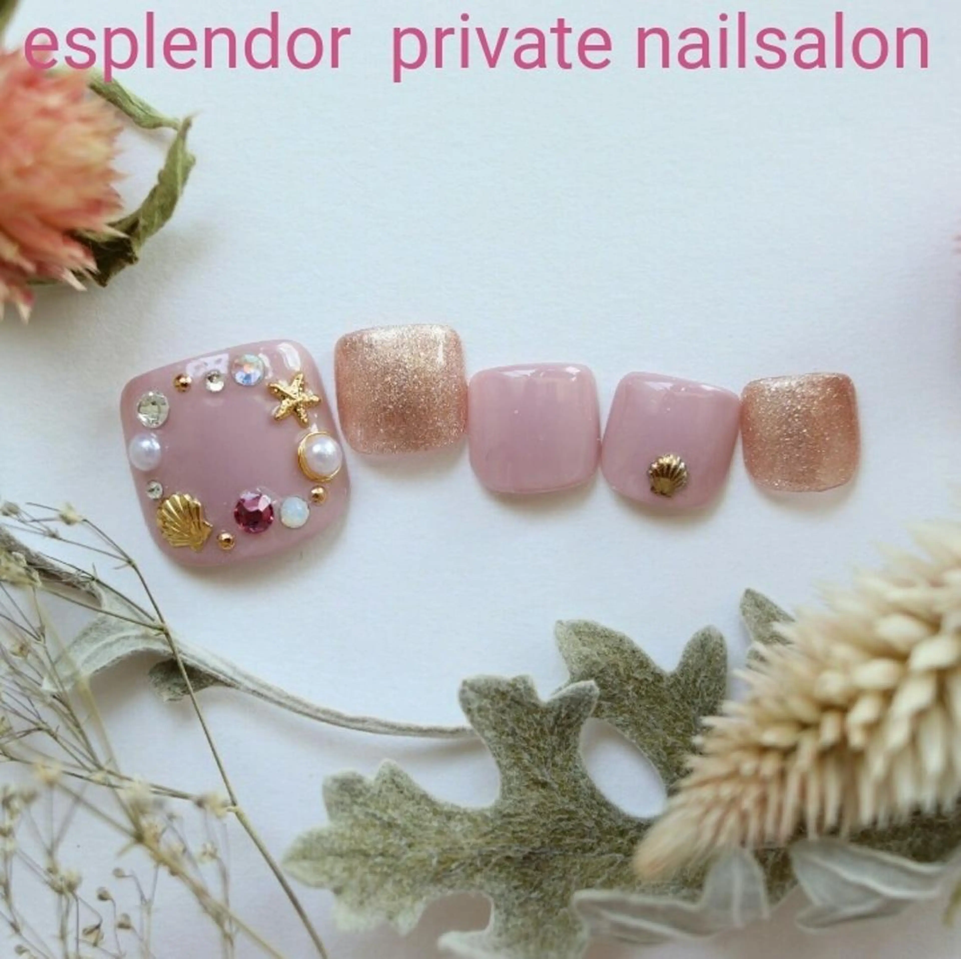 ネイル ストーンネイル 夏ネイル esplendor  小野寺のネイルデザイン