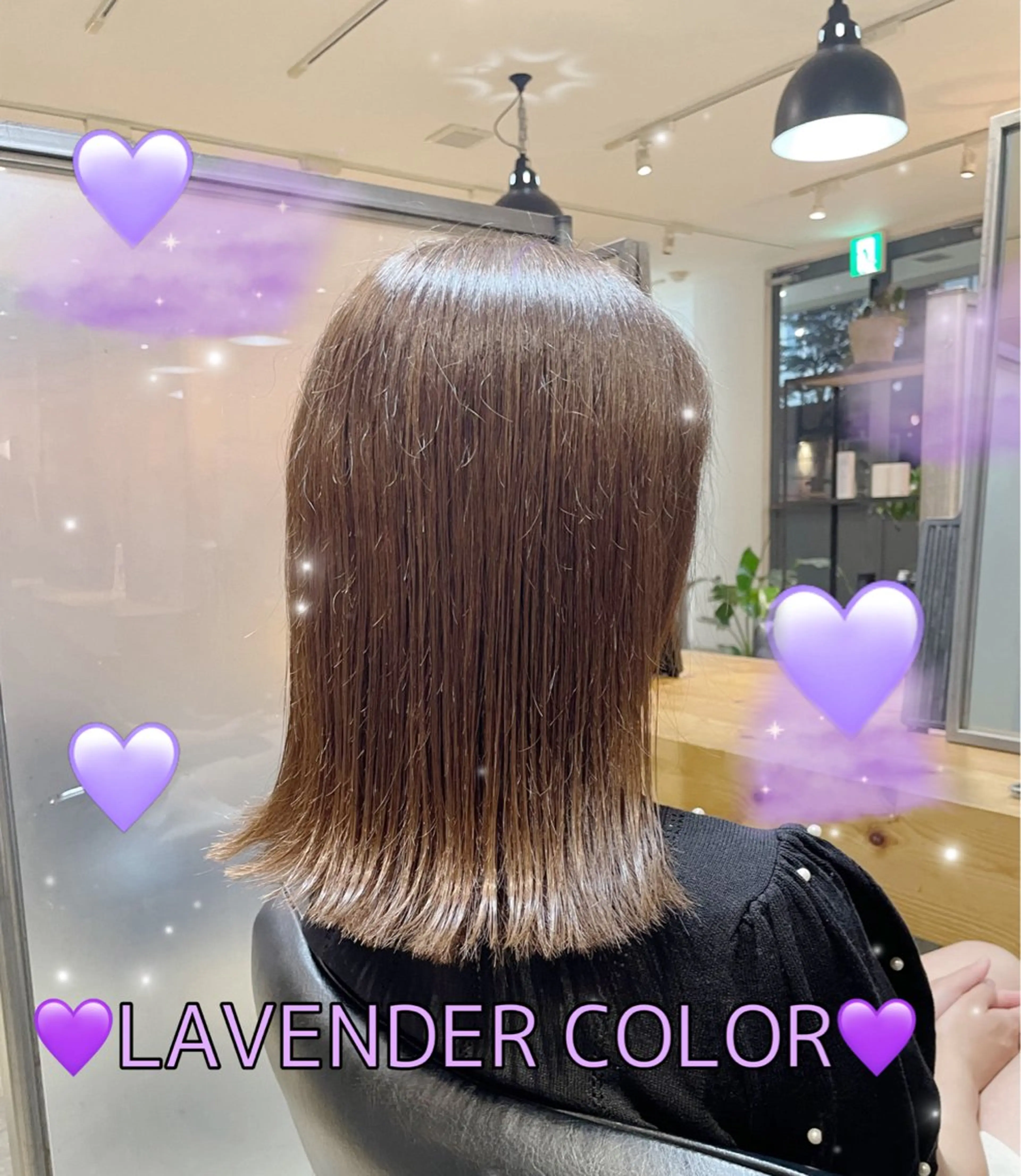 セミロング カラー 透明感カラー ラベンダーカラー ♡YU KI♡のヘアスタイル