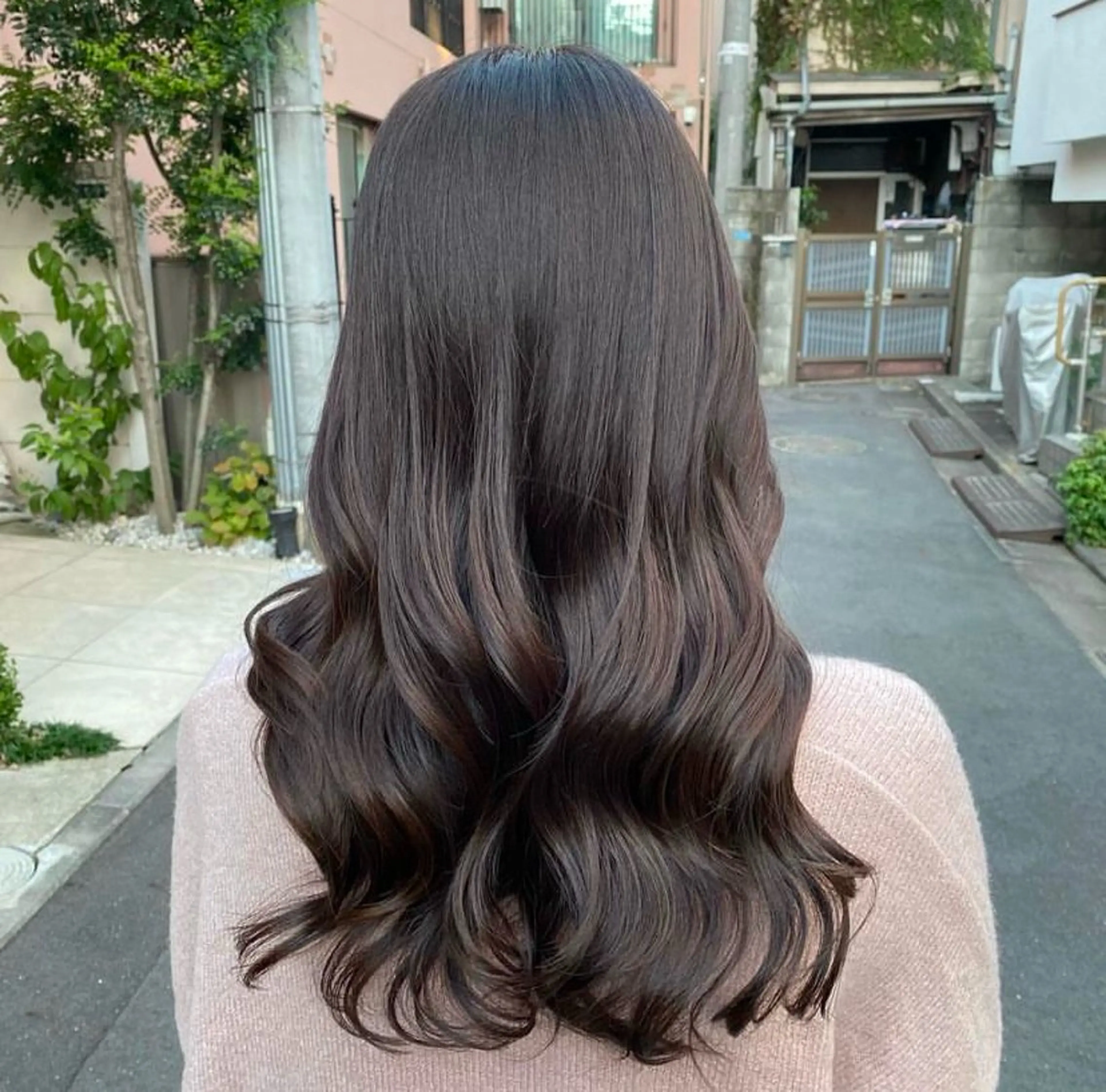 セミロング カラー ショコラグレージュ グレージュ カット ヘアカラー トリートメント グレージュ/レイヤー /韓国ヘア/RISAのヘアスタイル