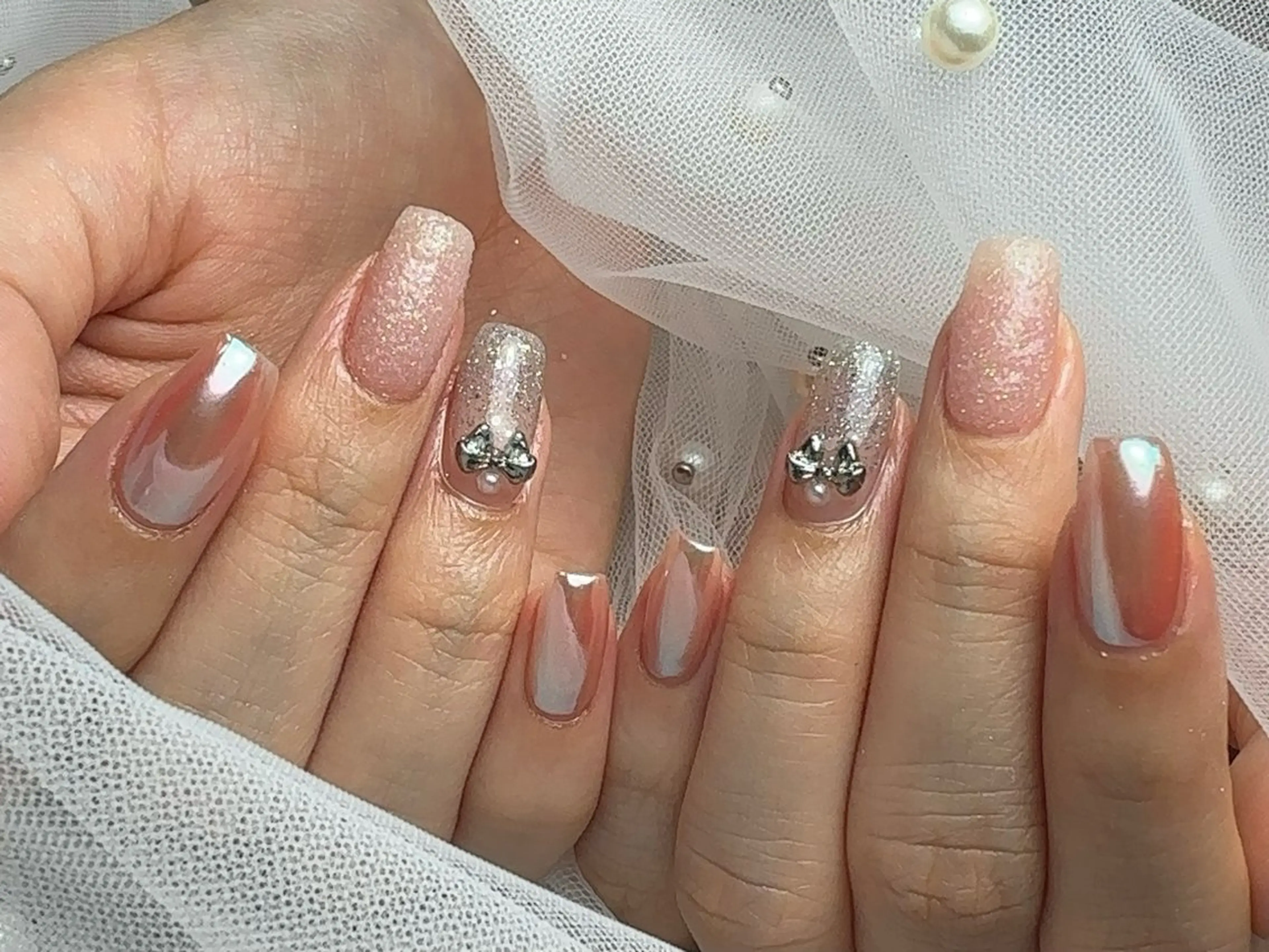 ネイル 成人式 長さ出し フットネイル フレンチネイル ジェルネイル ハンドネイル ハンドケア nail salon Feerieのネイルデザイン