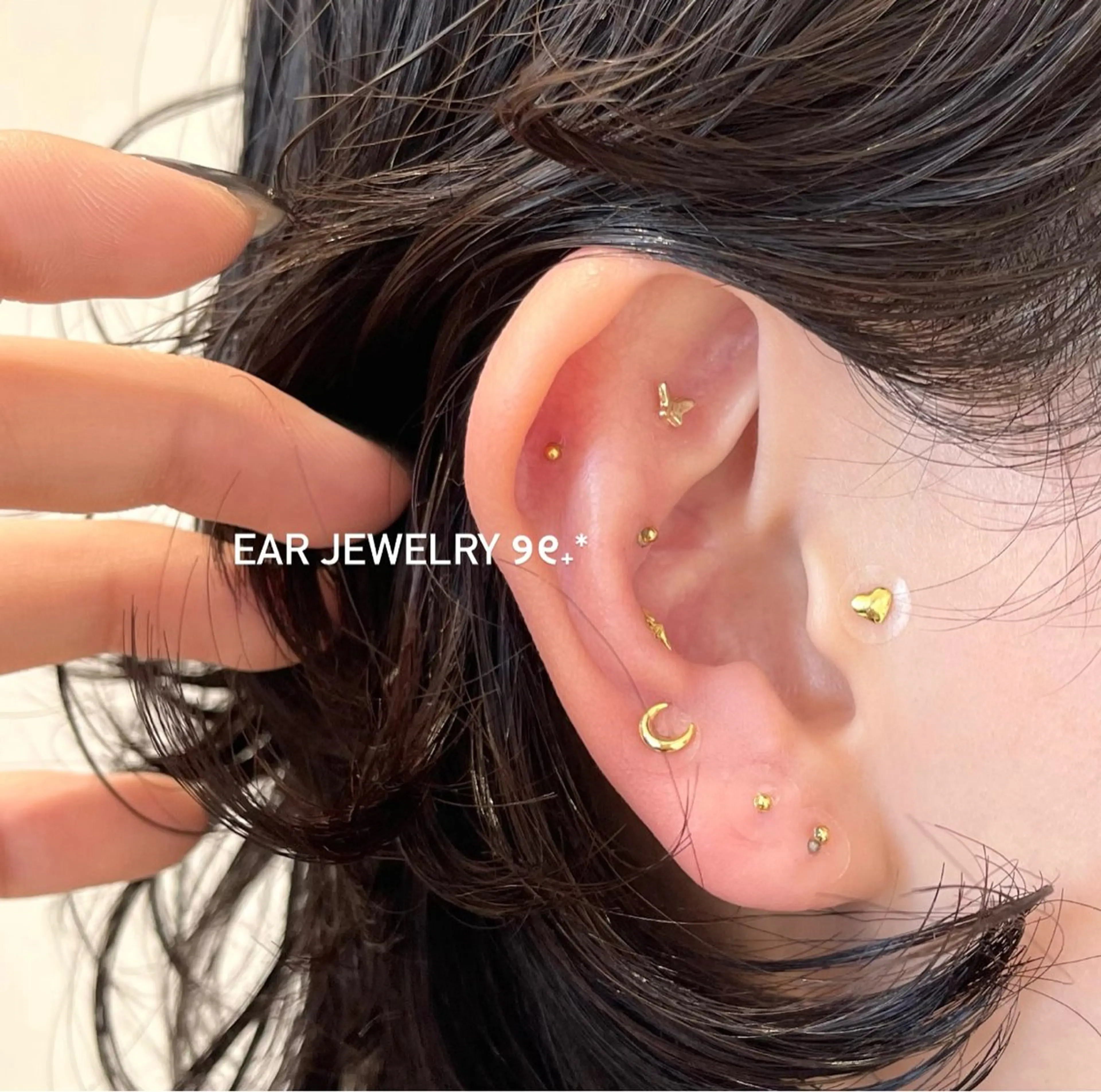 耳ツボジュエリー💎ベーシックコース(両耳10粒)の写真