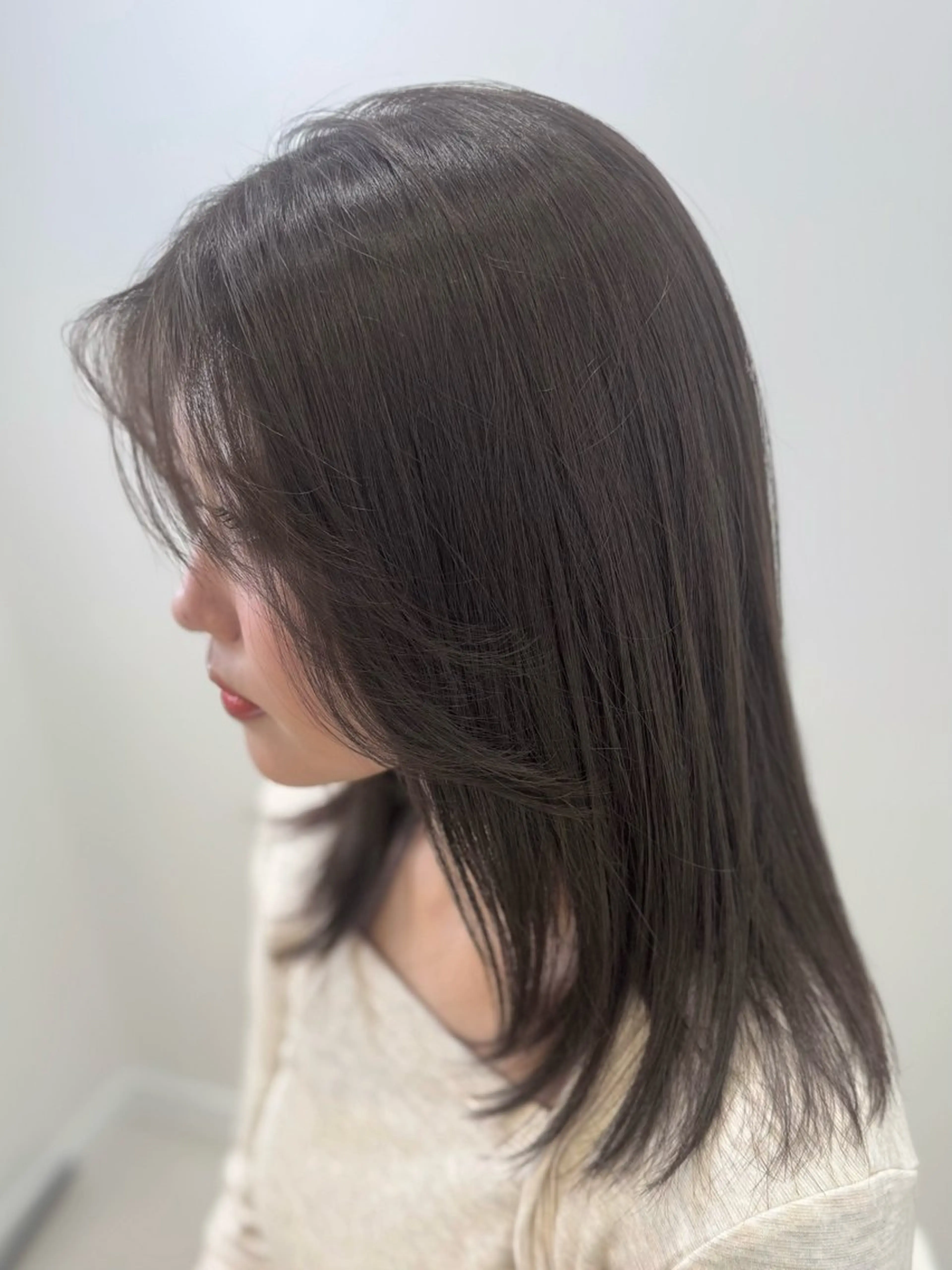 ミディアム カラー カット ヘアカラー トリートメント ブリーチなしカラー/ 韓国ヘア/モモ/横浜のヘアスタイル