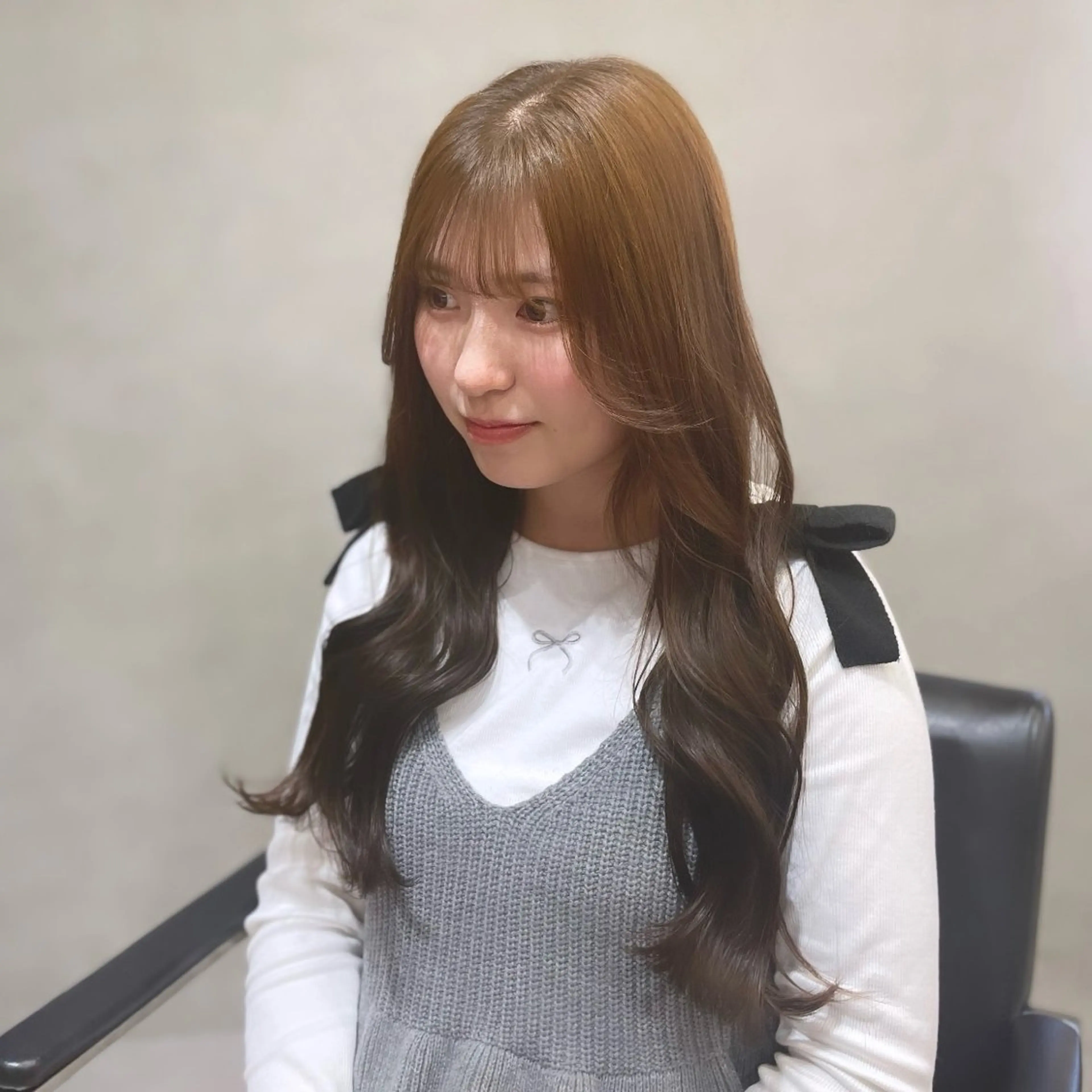 ロング カラー ベージュカラー ブリーチ ダブルカラー ブリーチなしカラー ヘアカラー Rui/透明感カラー 暖色/レイヤーカットのヘアスタイル