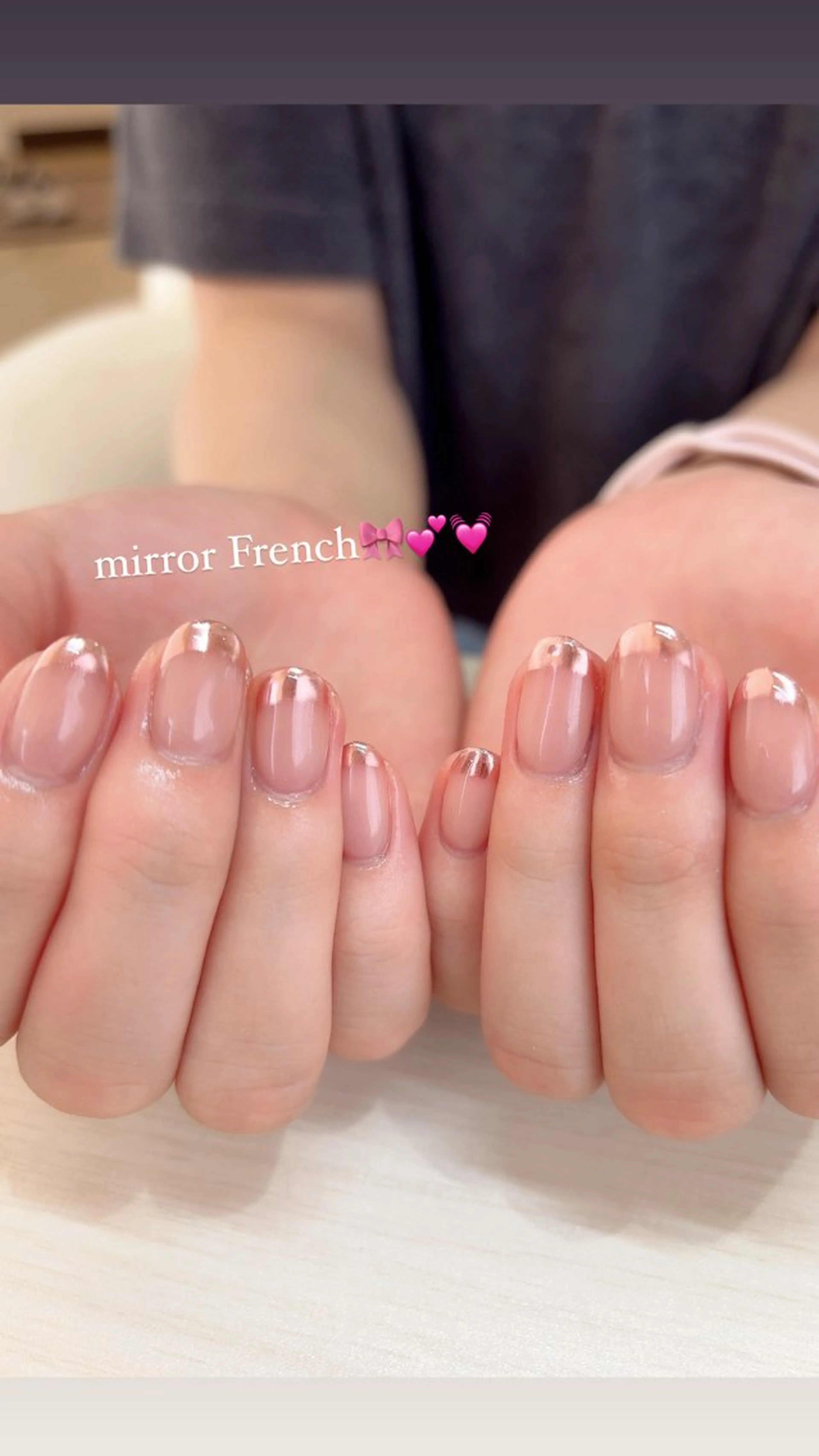 ネイル フレンチネイル ミラーネイル ハンドネイル beautiful meみくのネイルデザイン