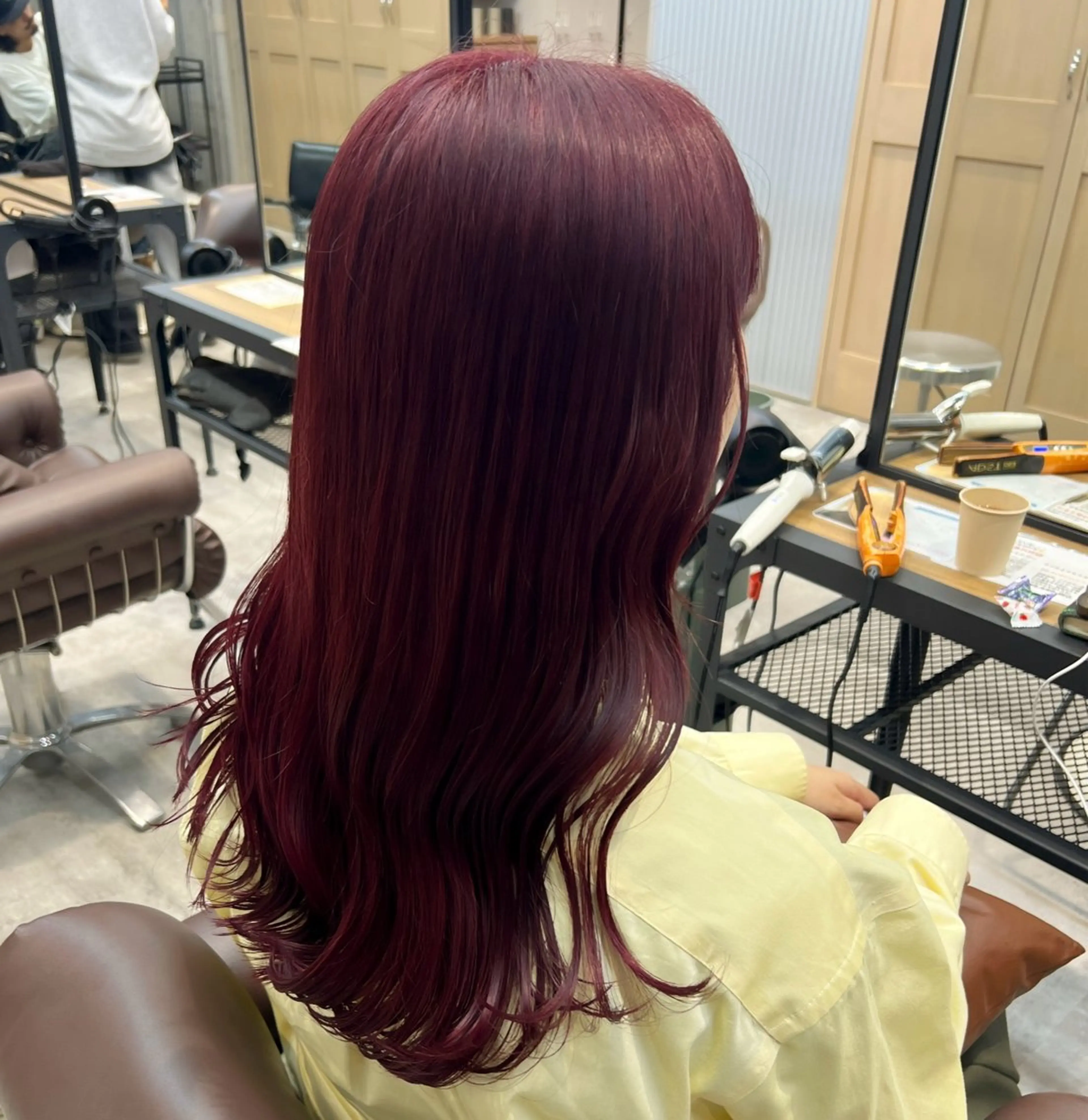ロング カラー ボルドーカラー 透明感/血色カラー/ 似合せレイヤー/ゆいのヘアスタイル