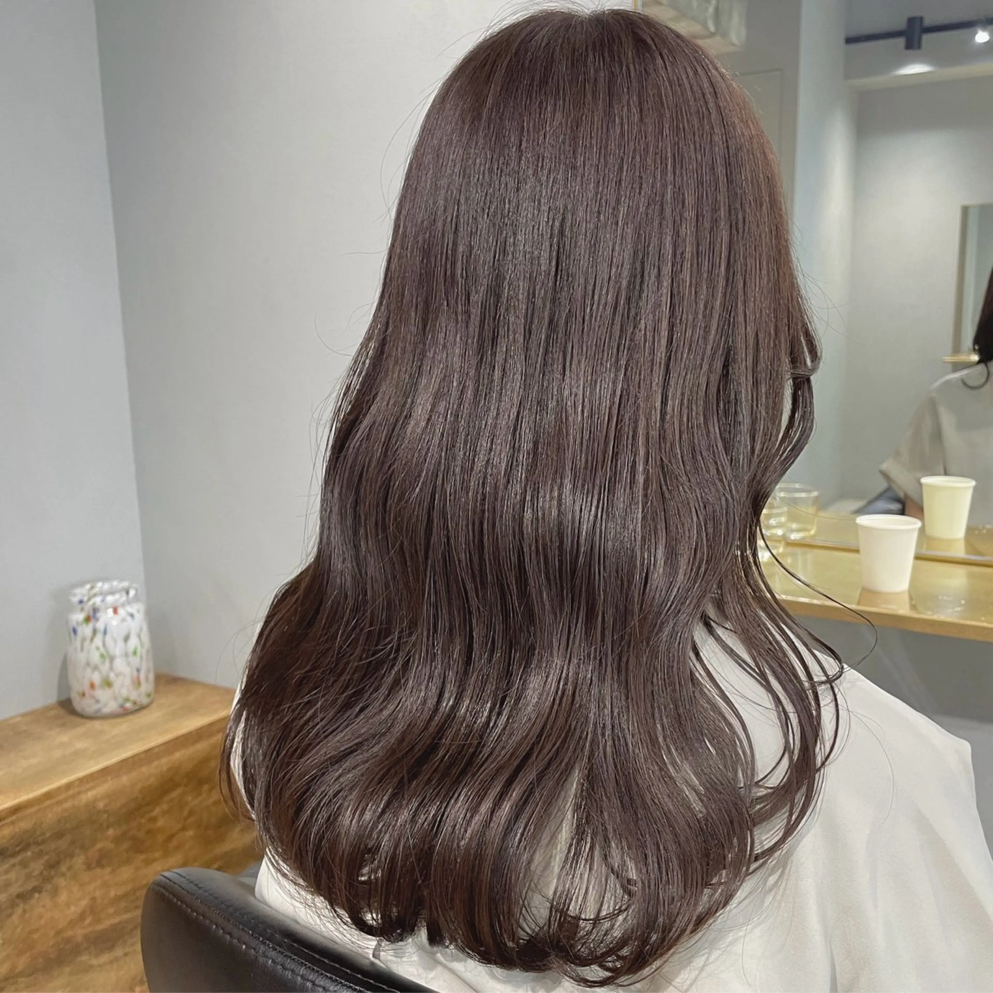 セミロング カラー 透明感カラー カット ヘアカラー トリートメント 【表参道】Ruri デジタルパーマのヘアスタイル