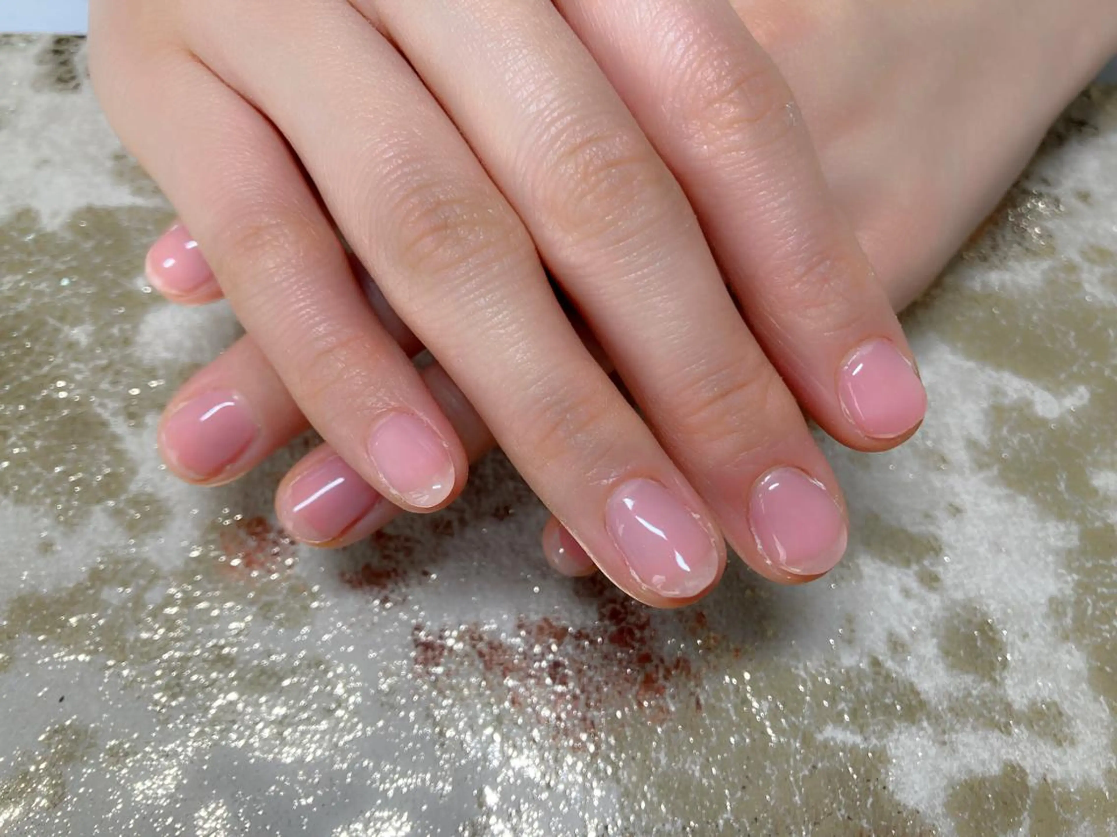 ネイル クリアネイル ワンカラーネイル ピンク komohana salon🌺のネイルデザイン