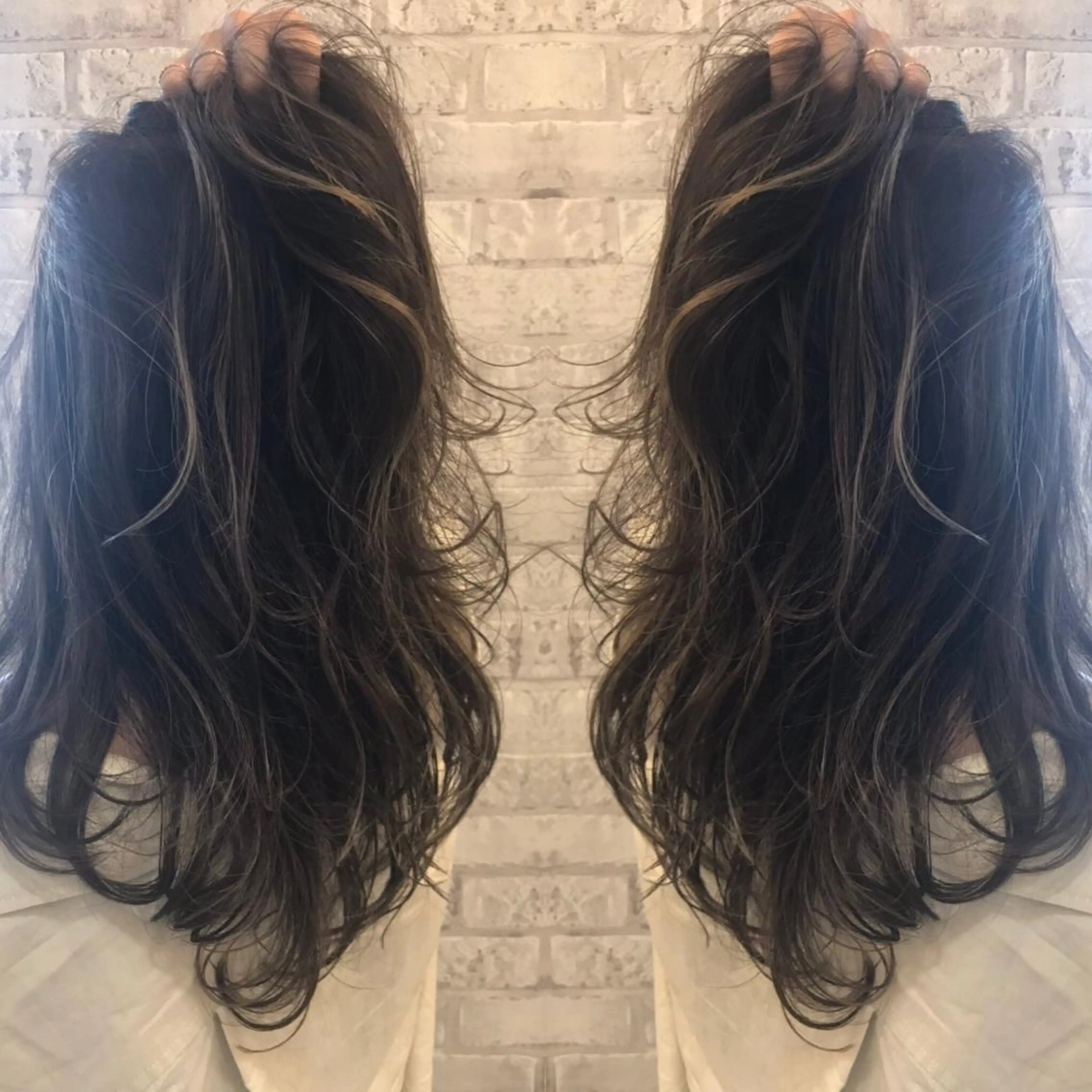 セミロング カラー ヘアカラー トリートメント ヘアセット EARTH 越谷店のヘアスタイル