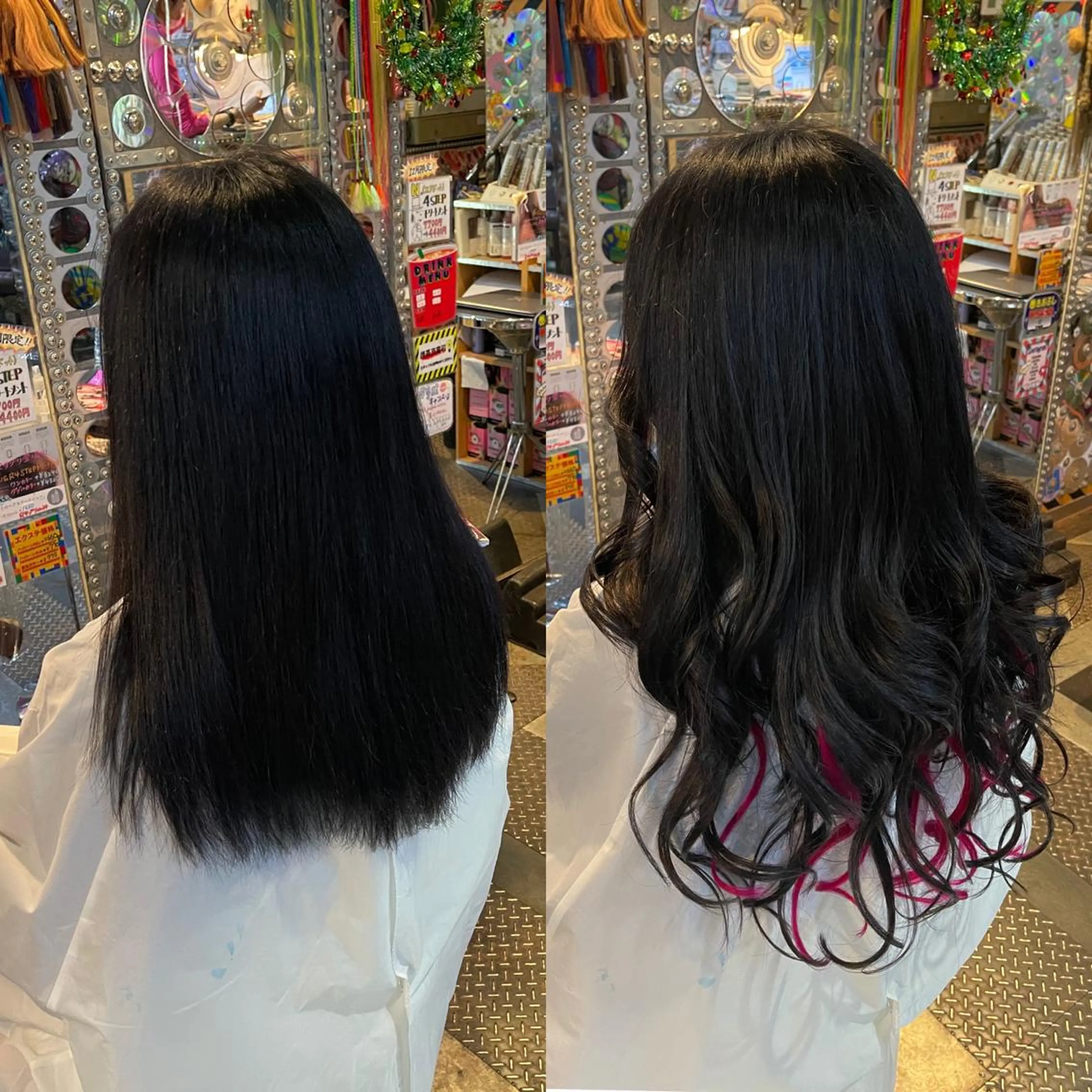 ロング カラー ヘアアレンジ アイブロウ 編み込みエクステ エクステ 🌈派手髪エクステ ブレイズ🌈ひろとのヘアスタイル