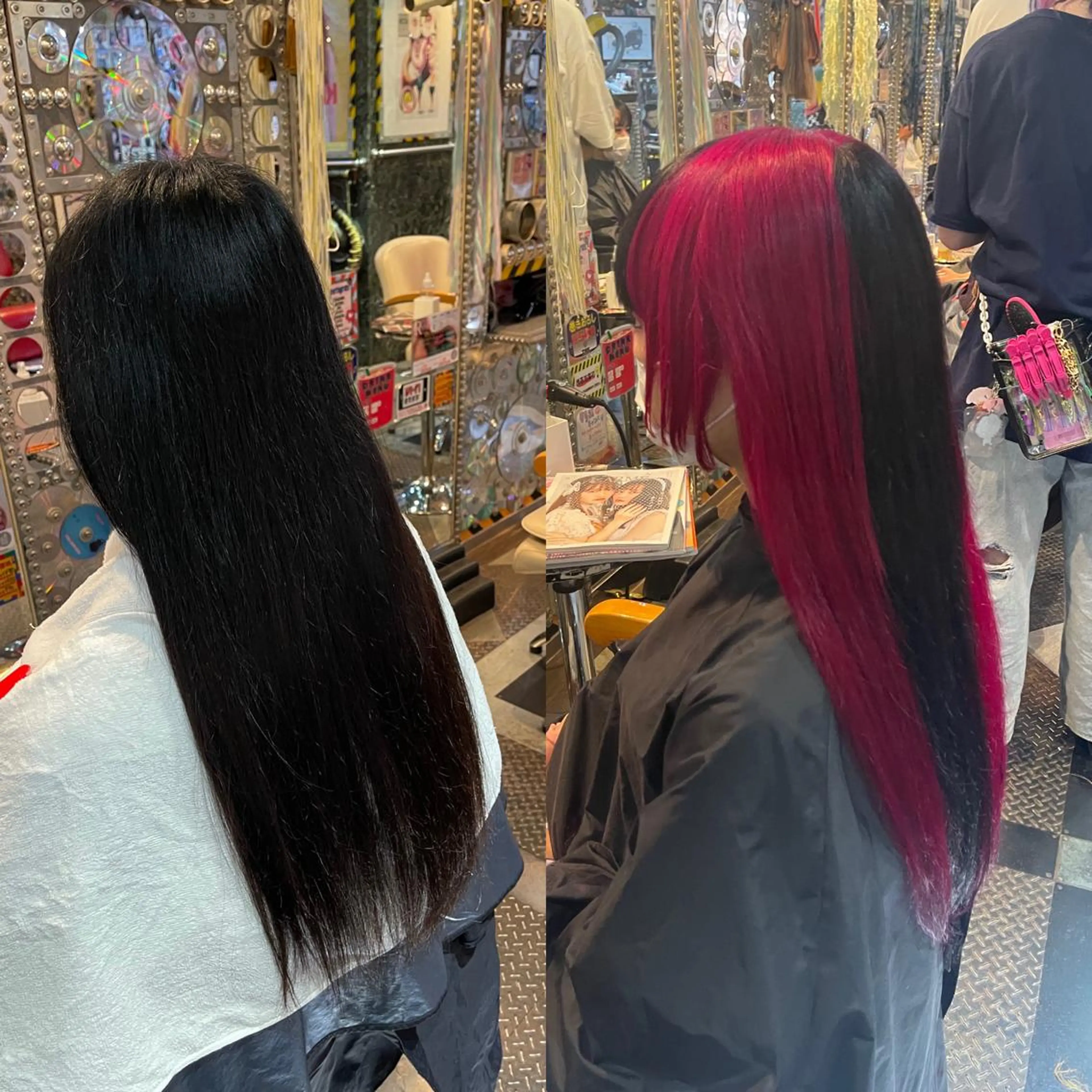 ロング カラー ヘアアレンジ デザインカラー ロング シャギー ウルフカット 🌈派手髪エクステ ブレイズ🌈ひろとのヘアスタイル