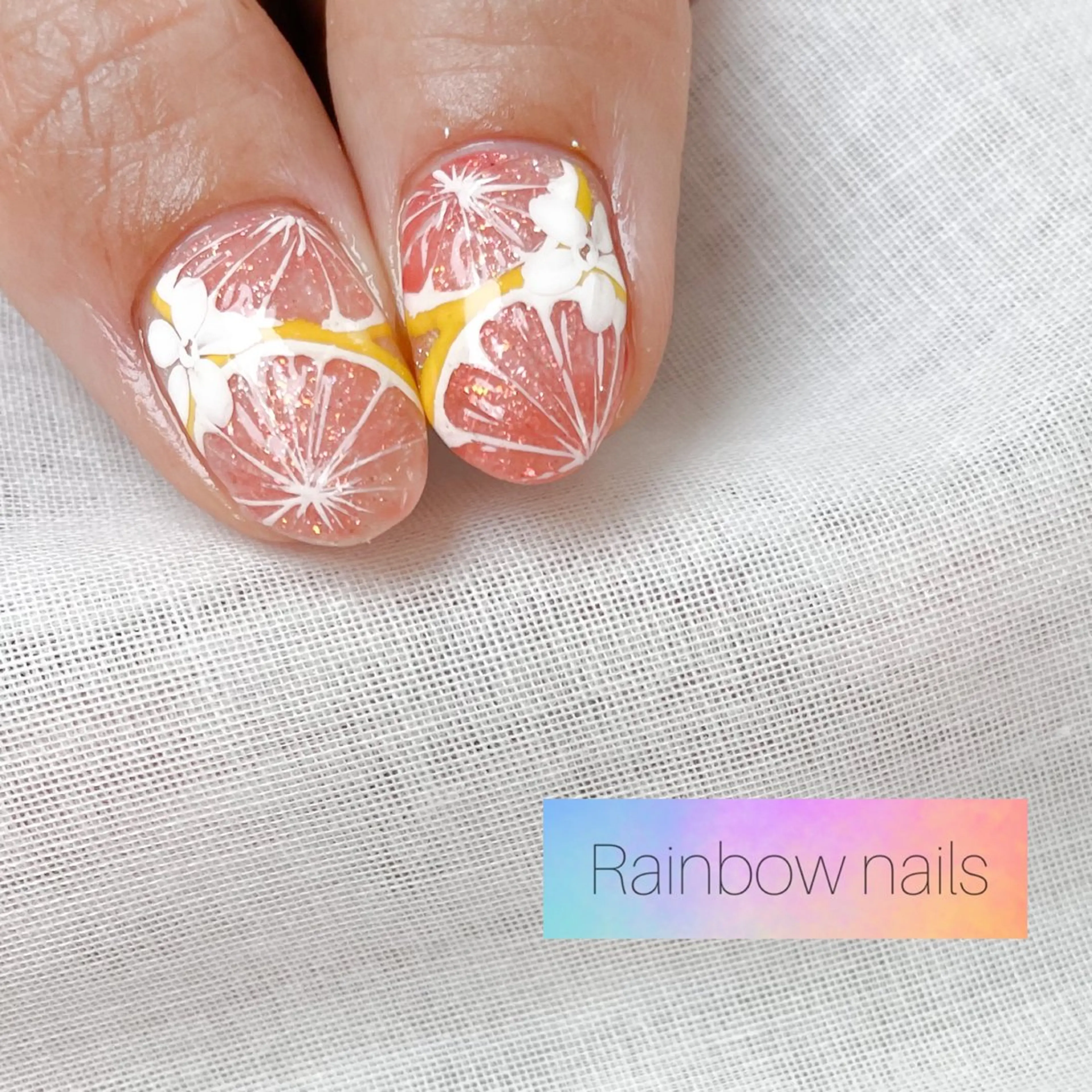 ネイル ハンドネイル Rainbow nailsくろちゃんのネイルデザイン