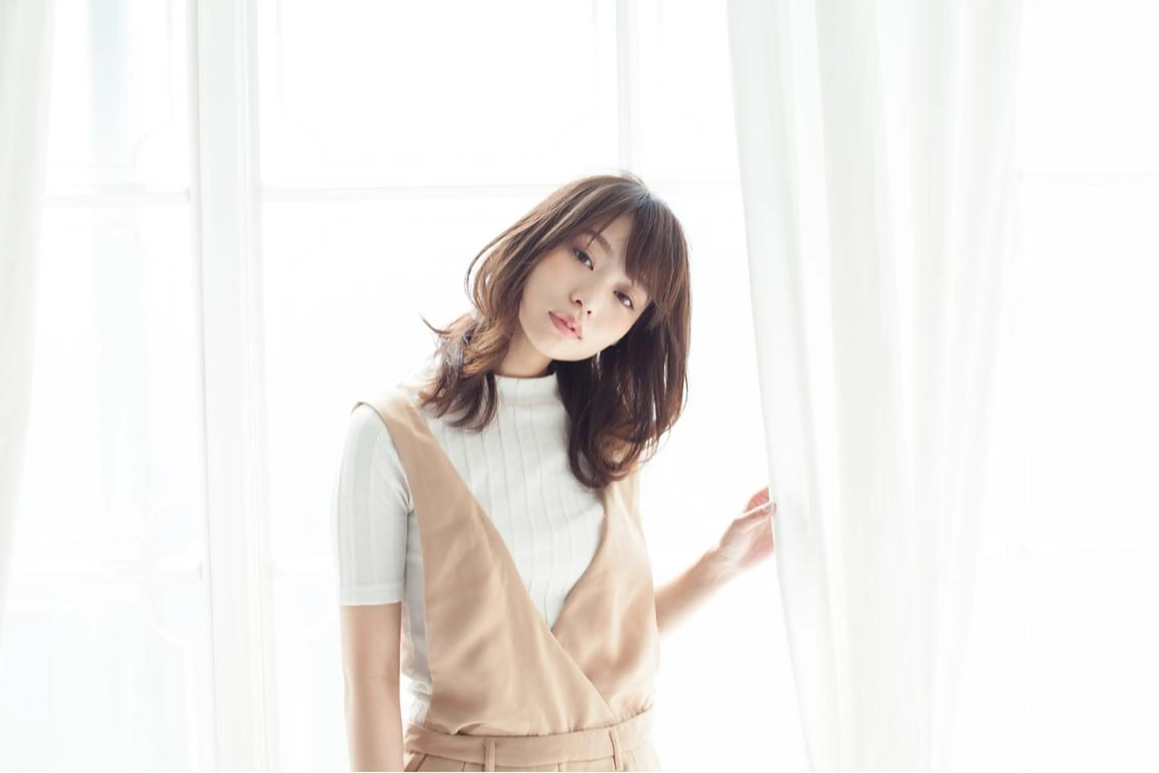 セミロング カラー パーマ BASSA 下井草店のヘアスタイル