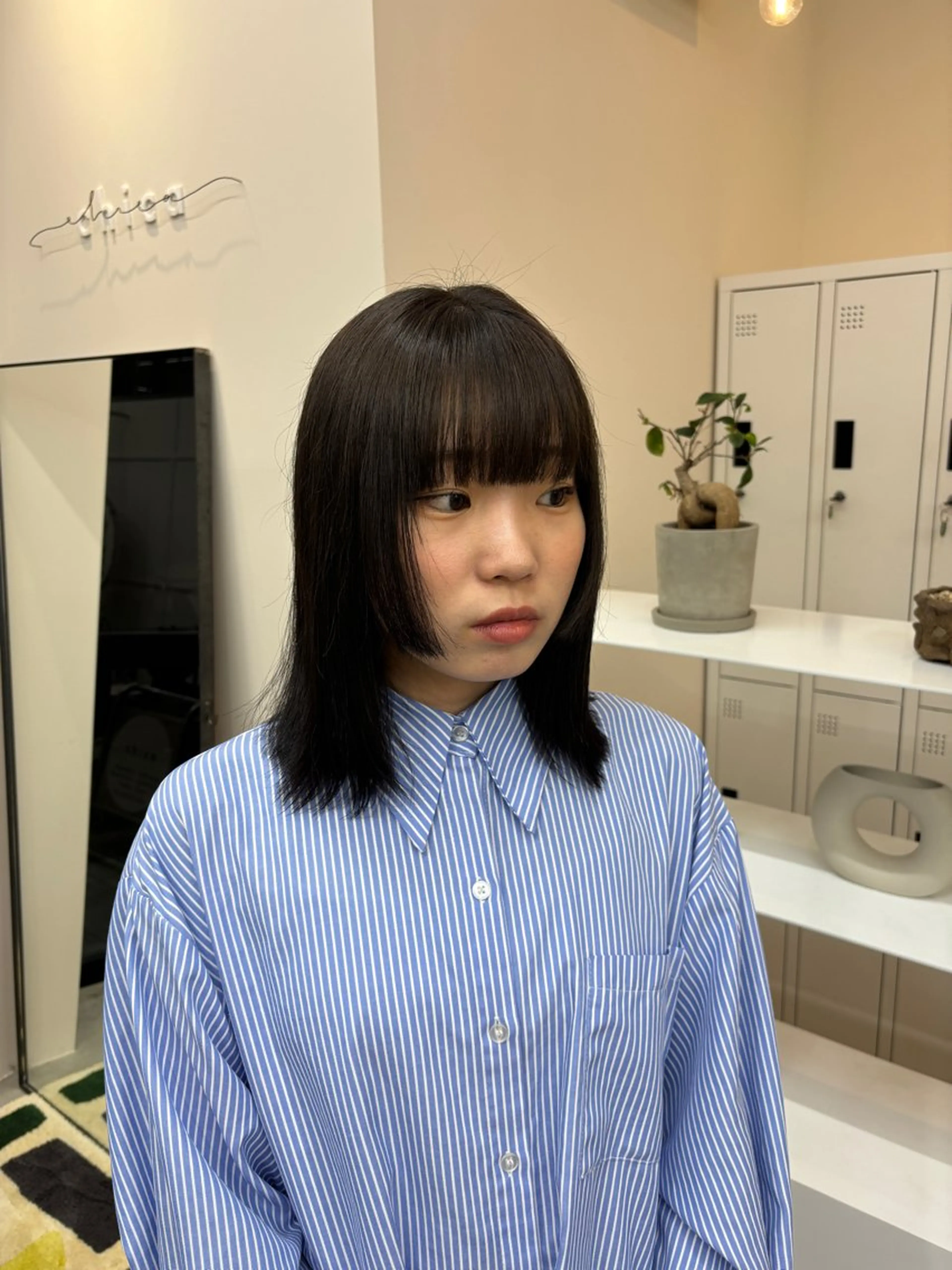 ミディアム runa/栄/パーマ /ブリーチモデルのヘアスタイル