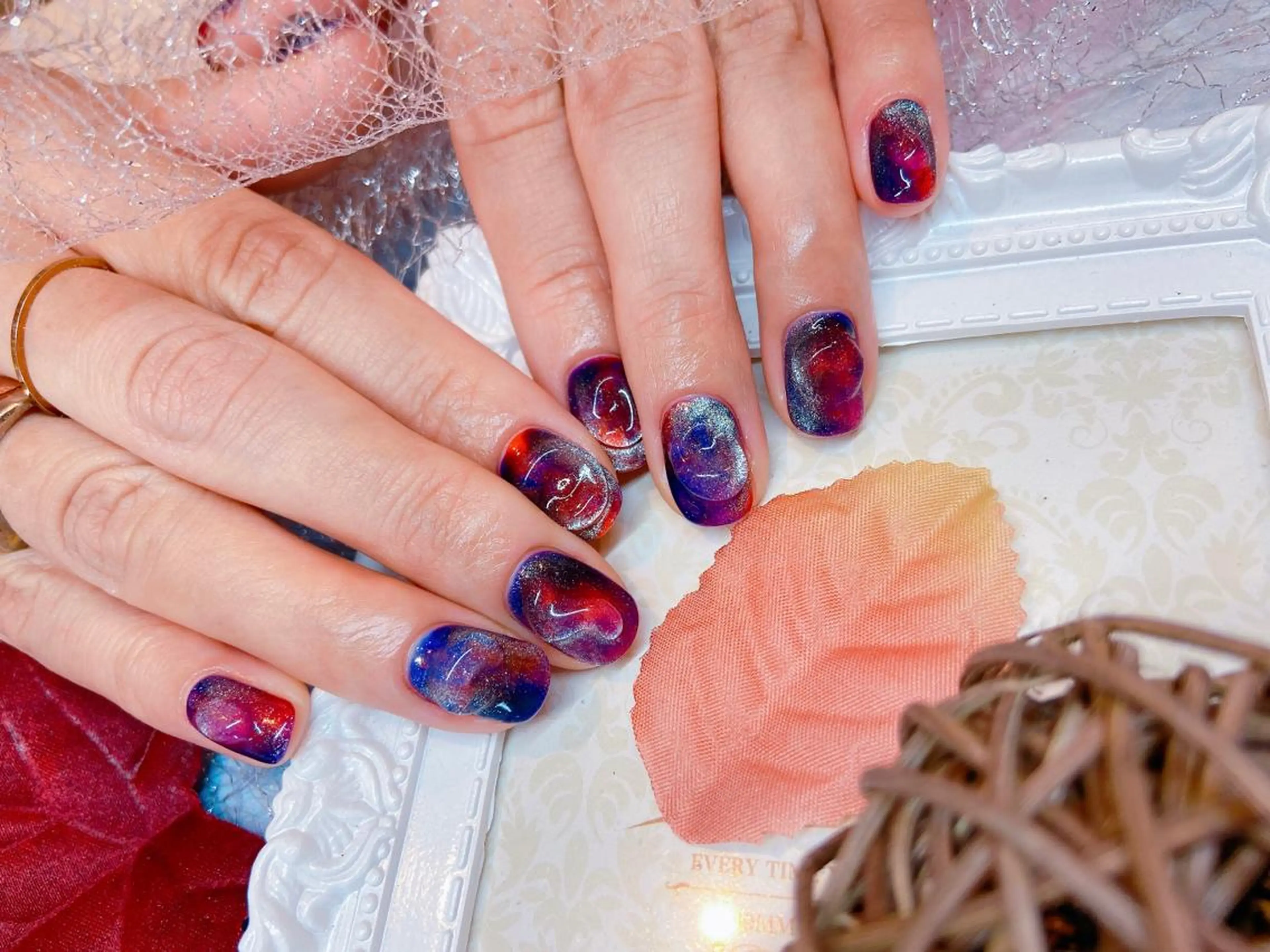 ネイル マグネットネイル ニュアンスネイル 長さだし専門店 M2　rikaのネイルデザイン