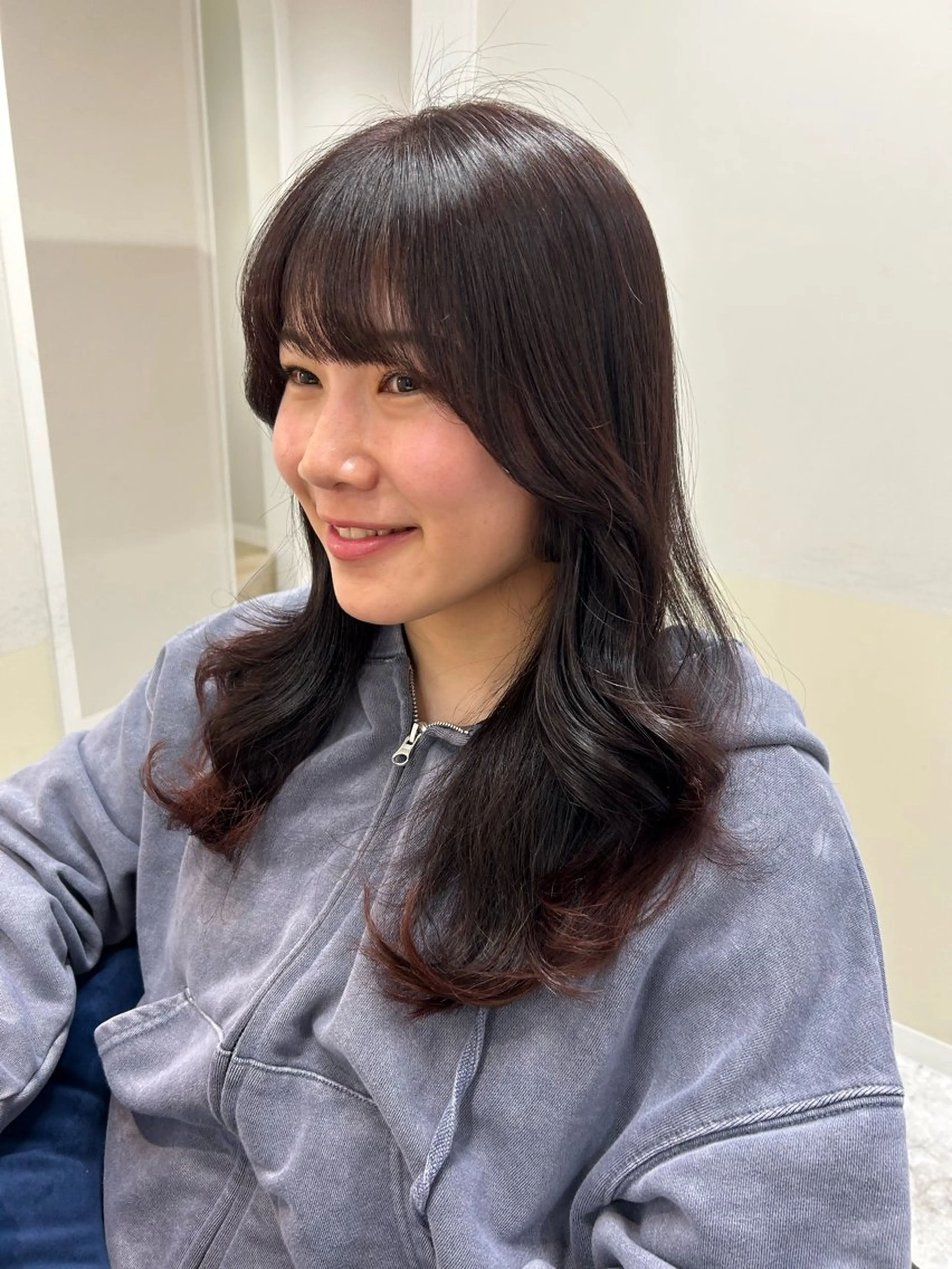 セミロング カラー 卒業式のヘアスタイル カット ヘアカラー トリートメント 🩰ニシムラヒカリ 半個室salon♡*のヘアスタイル
