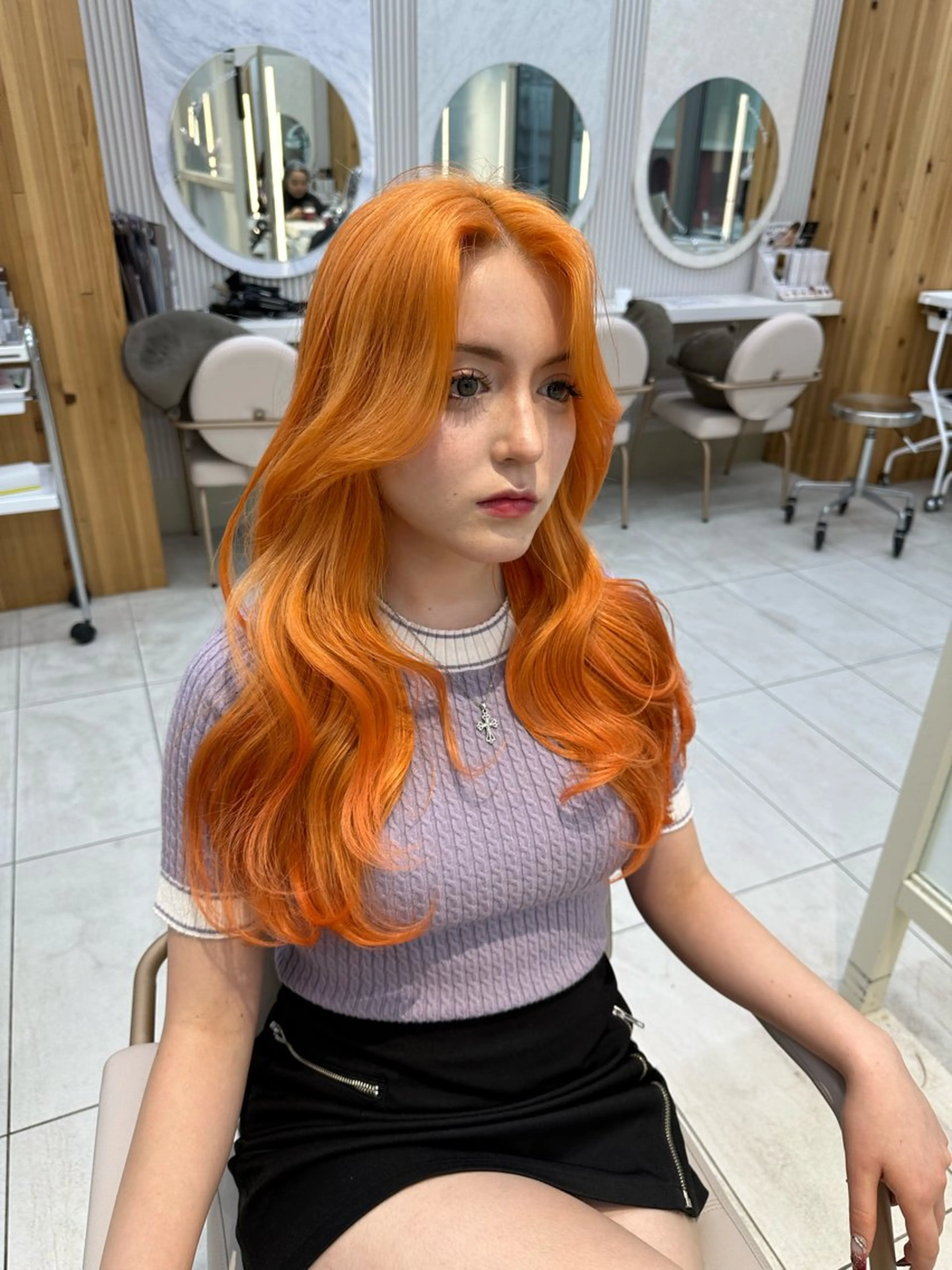 セミロング カラー 🇰🇷韓国風くびれ ヘア🇰🇷中村優大のヘアスタイル