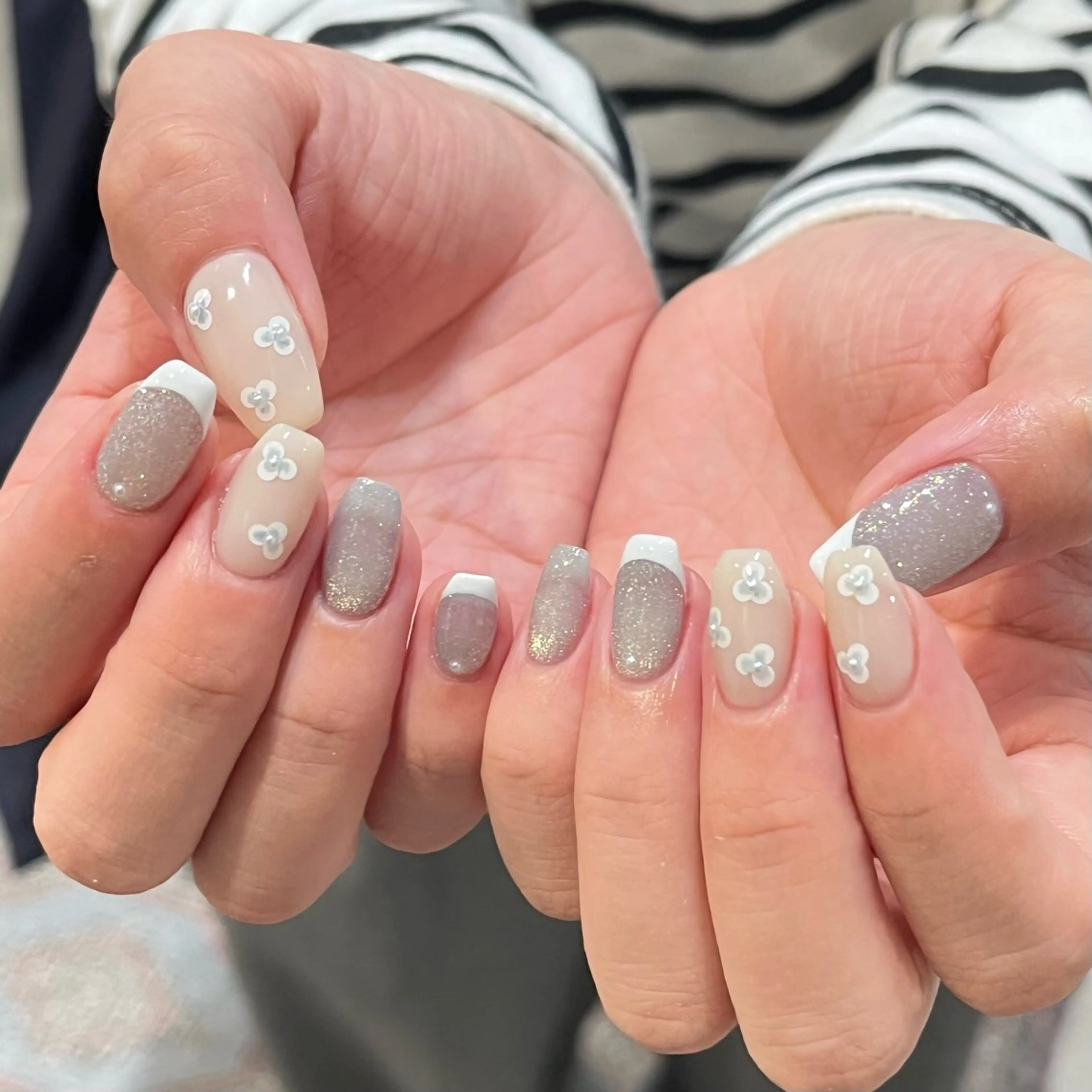 ネイル ハンドネイル 0203ムニムサン 💙Harukaのネイルデザイン