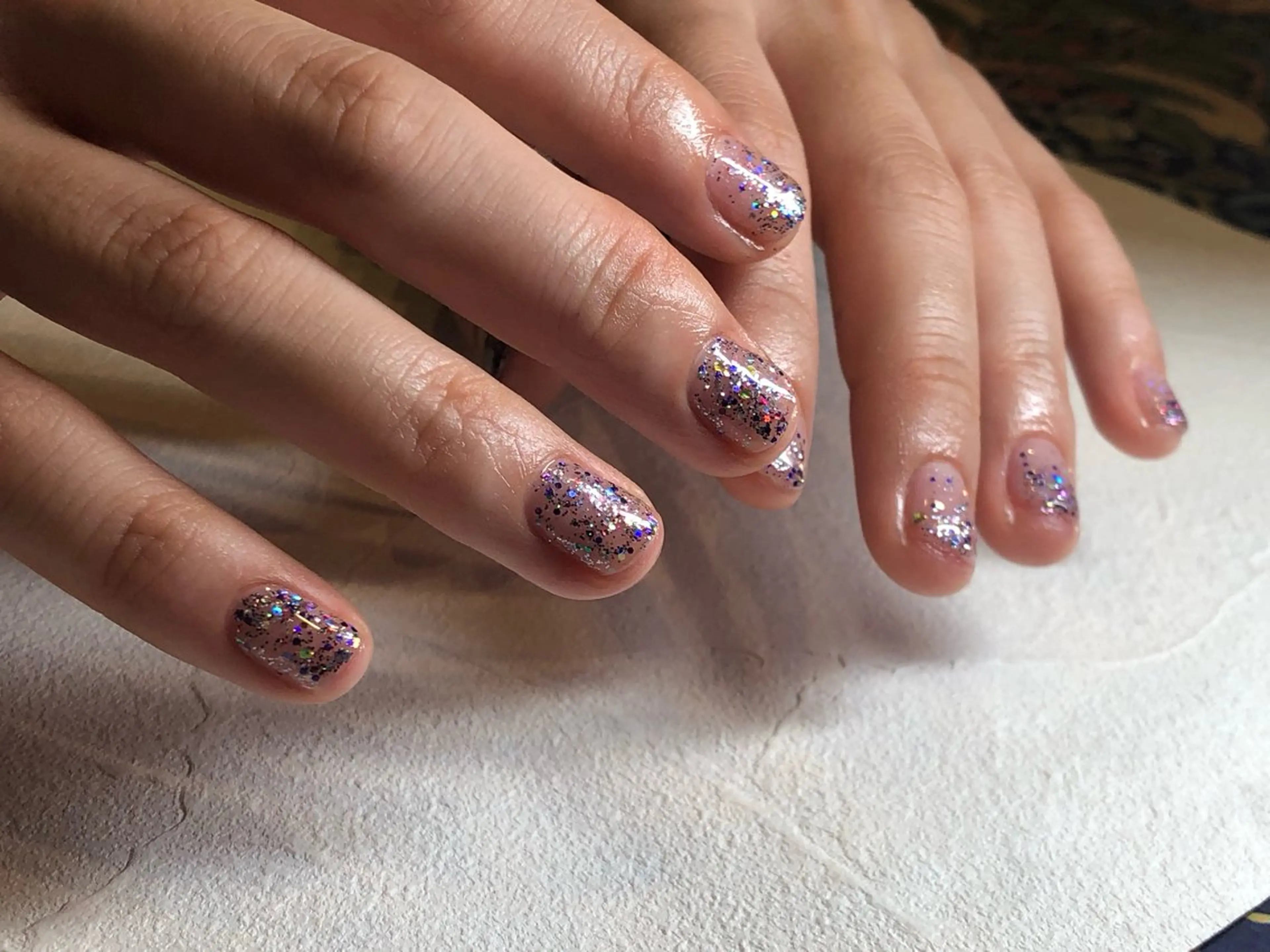 ネイル グラデーション ラメ(グリッター) ラメグラデーション ワンカラーネイル nail _anpのネイルデザイン