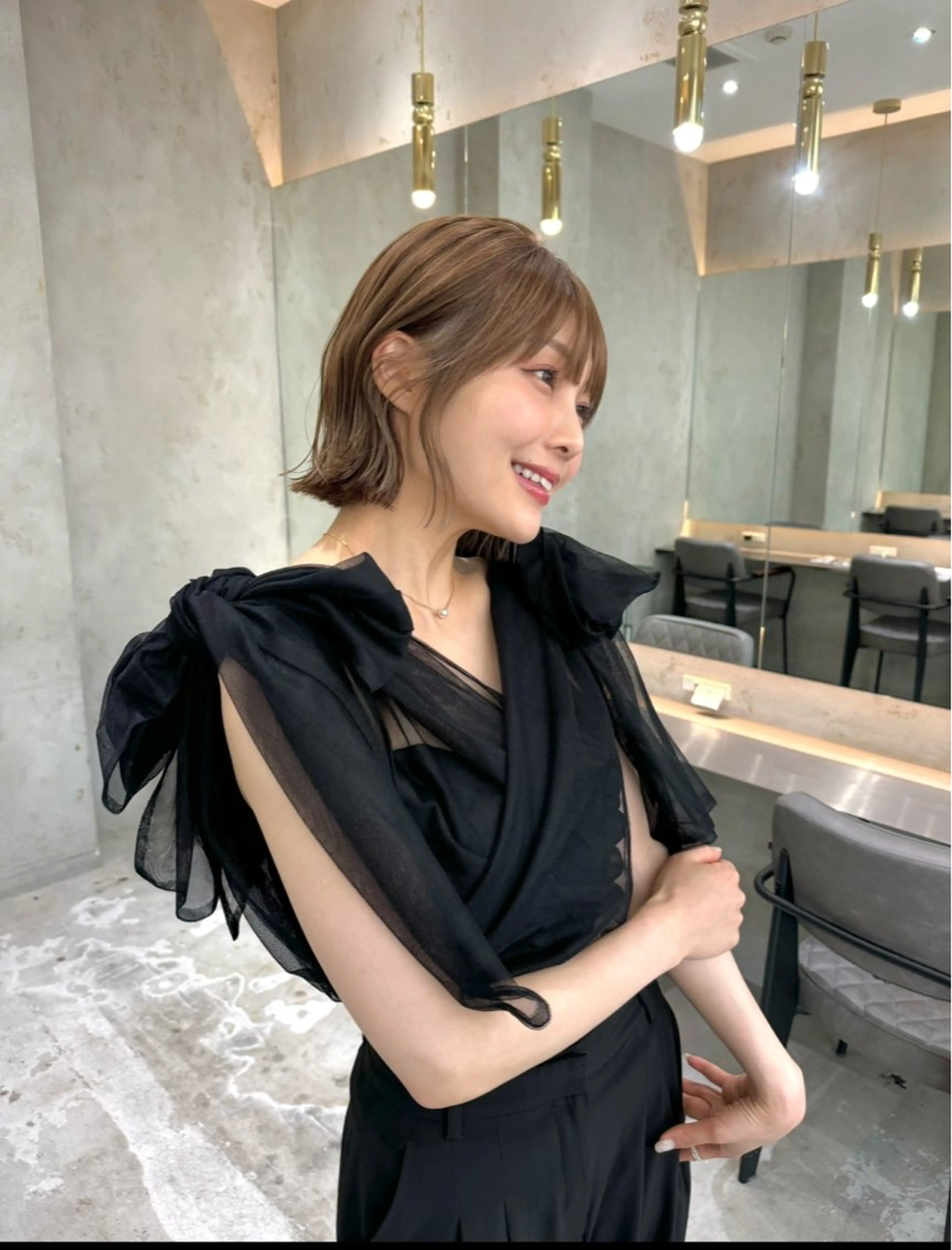 ショート カラー 莉乃/縮毛矯正/髪質 改善/艶カラーのヘアスタイル