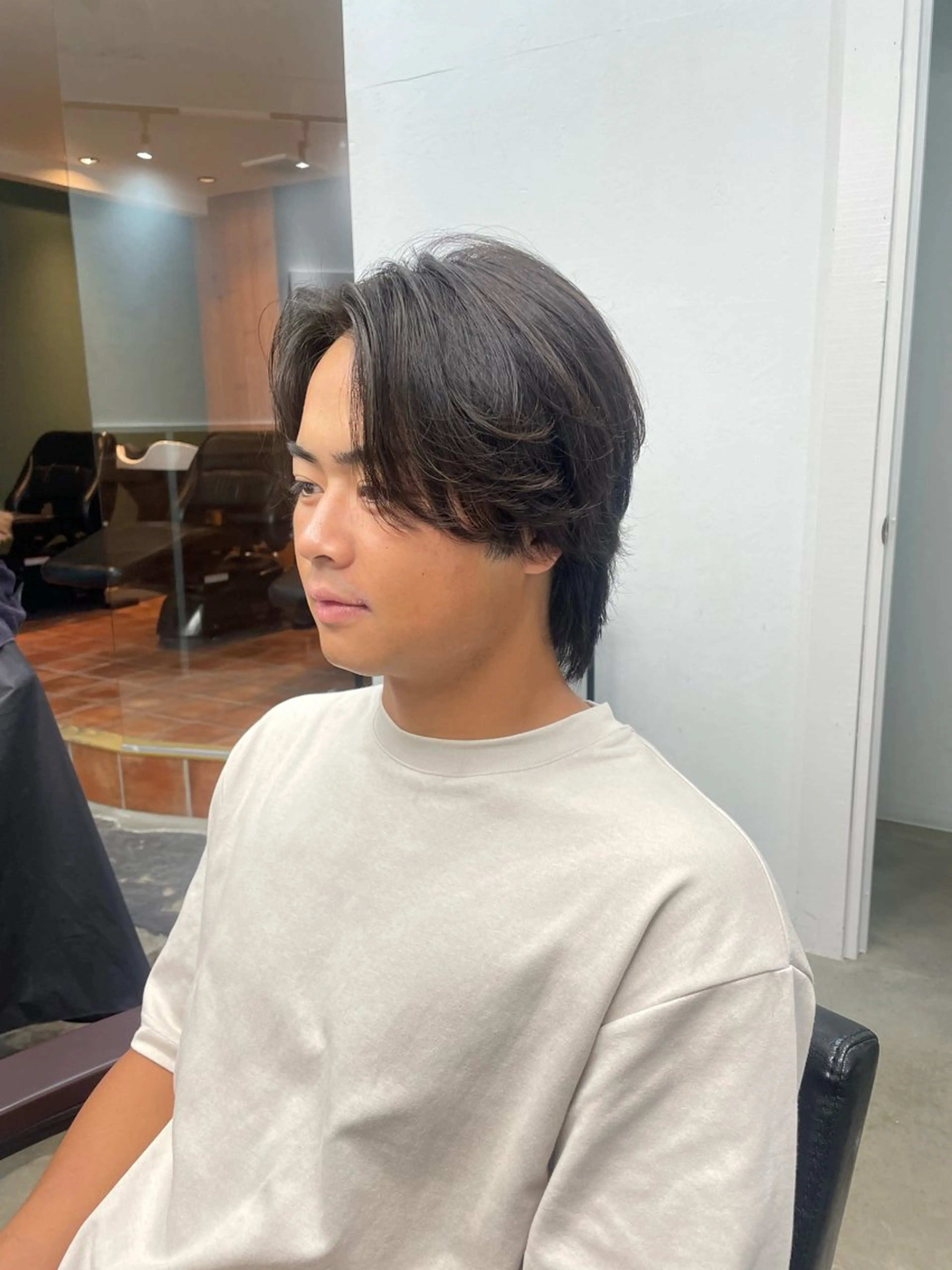 ミディアム パーマ メンズ 韓国ヘア/wカラー レイヤー/RIN🎀のヘアスタイル