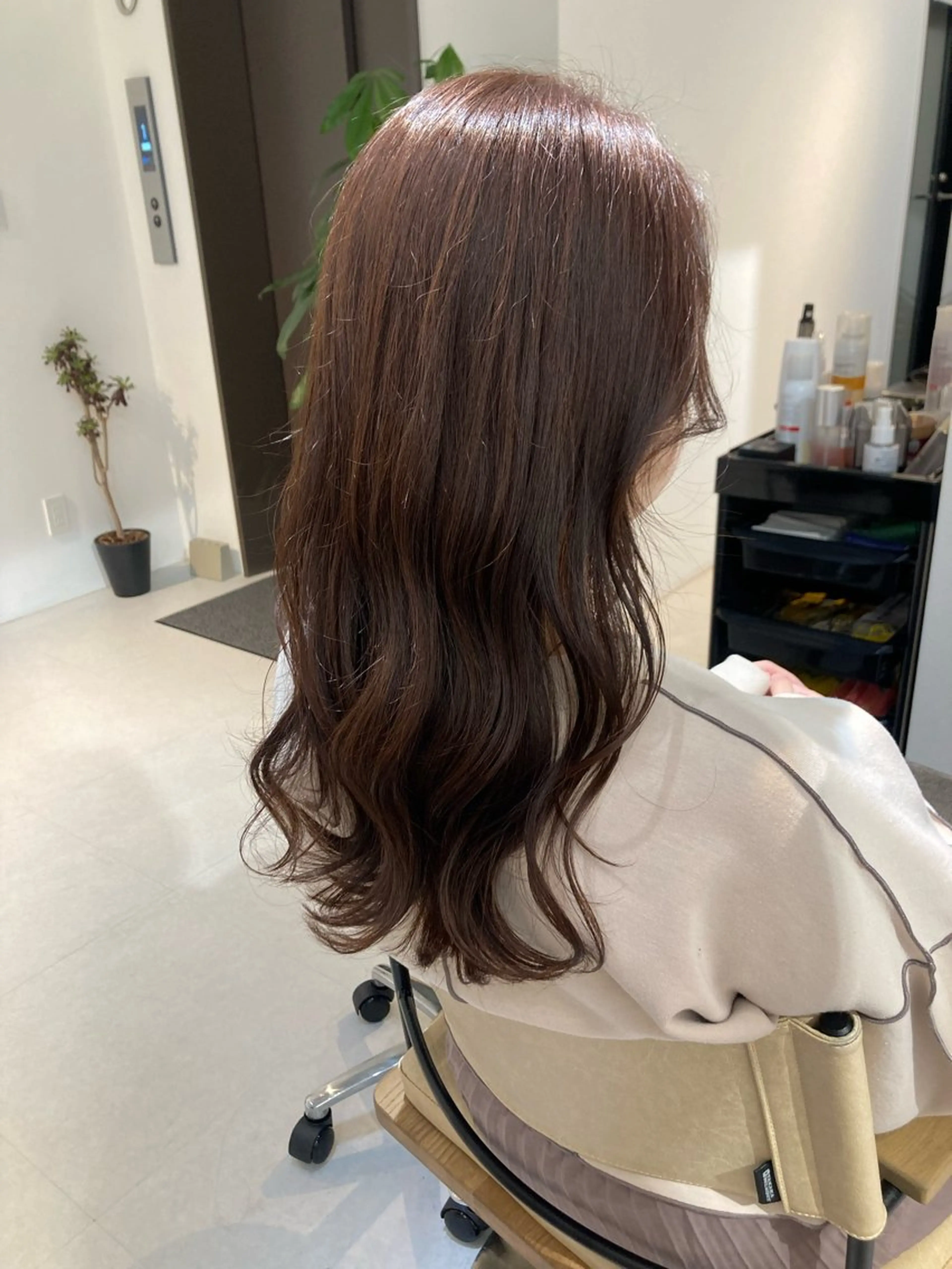 セミロング ✨色持ちの良い艶 カラー✨蟹江真世のヘアスタイル