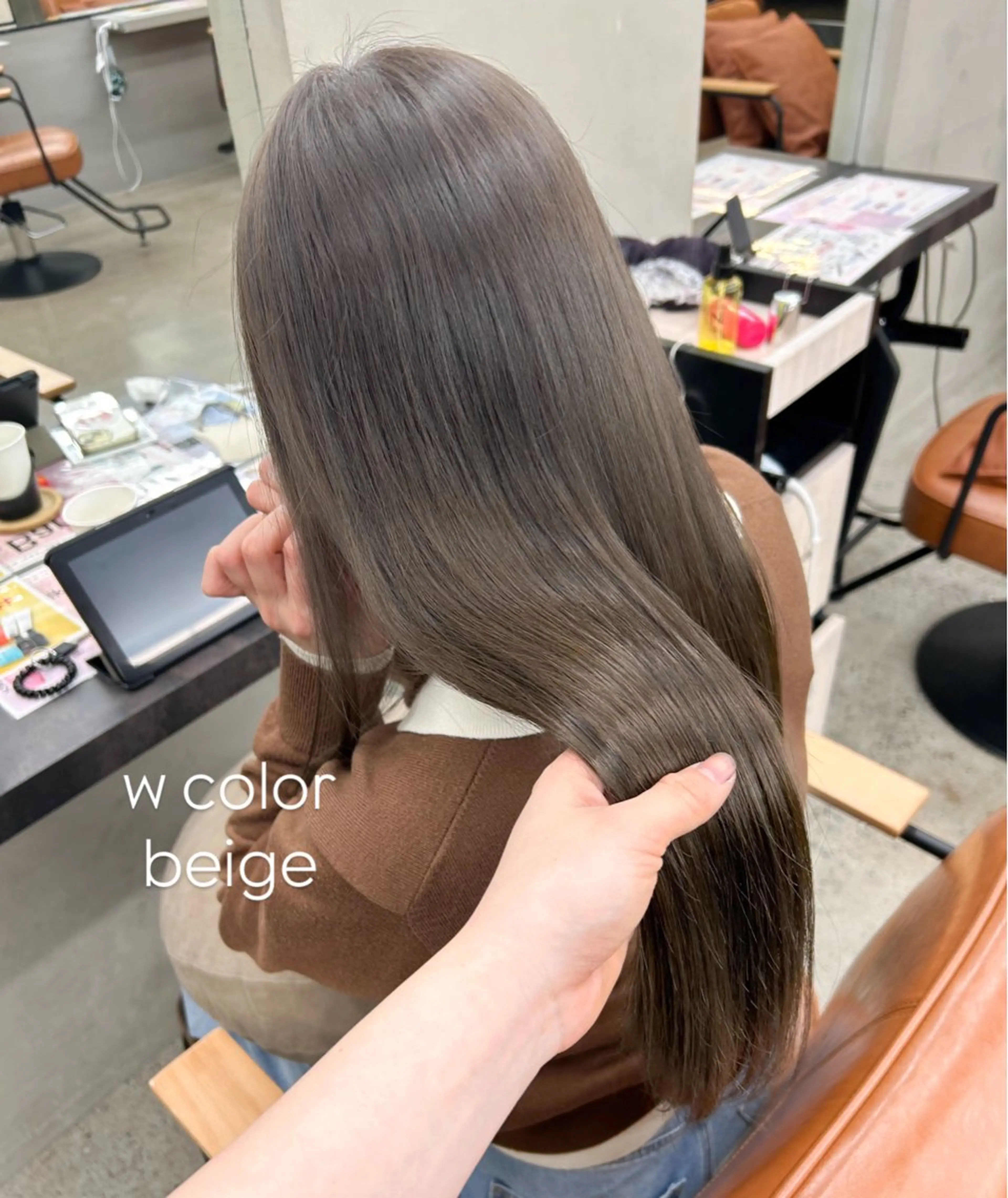 ロング カラー カット ヘアカラー トリートメント 透明感/ベージュ /kazui🐈のヘアスタイル