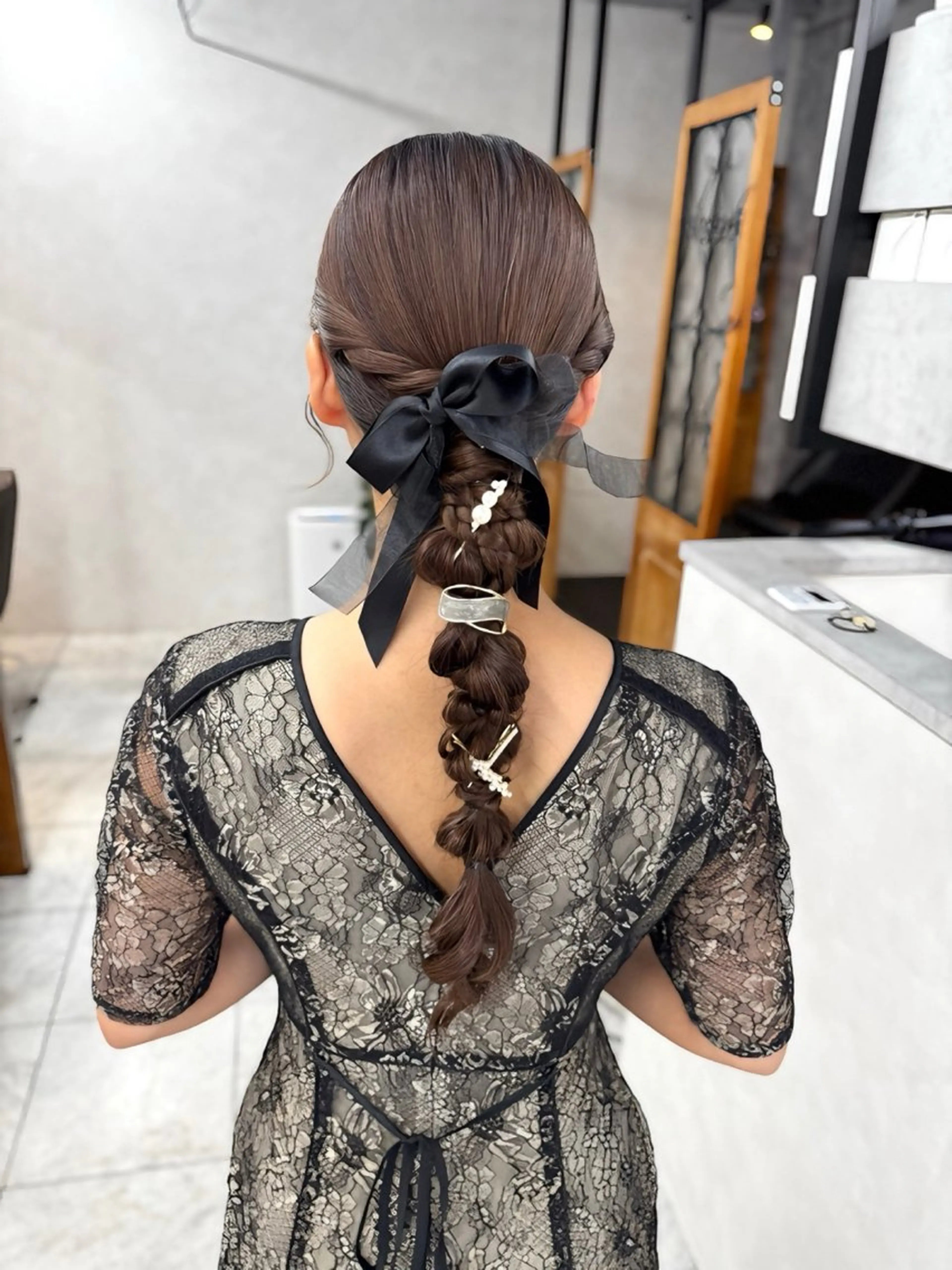 セミロング ヘアアレンジ ヘアセット 伊藤 栄子のヘアスタイル