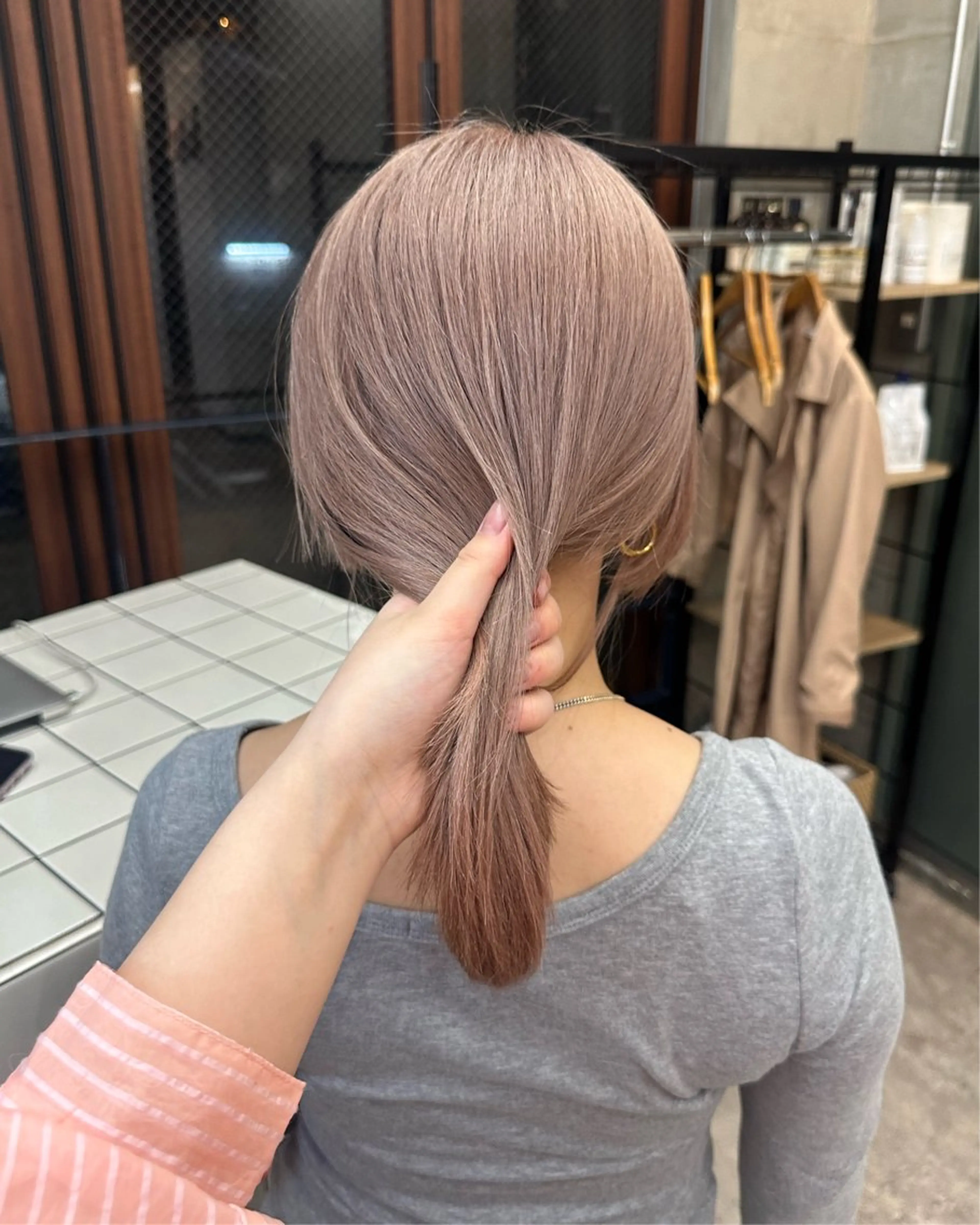 ミディアム カラー ベージュカラー ピンクカラー ピンクベージュ ヘアカラー トリートメント カットモデル募集中 ／HARUKA🎀のヘアスタイル