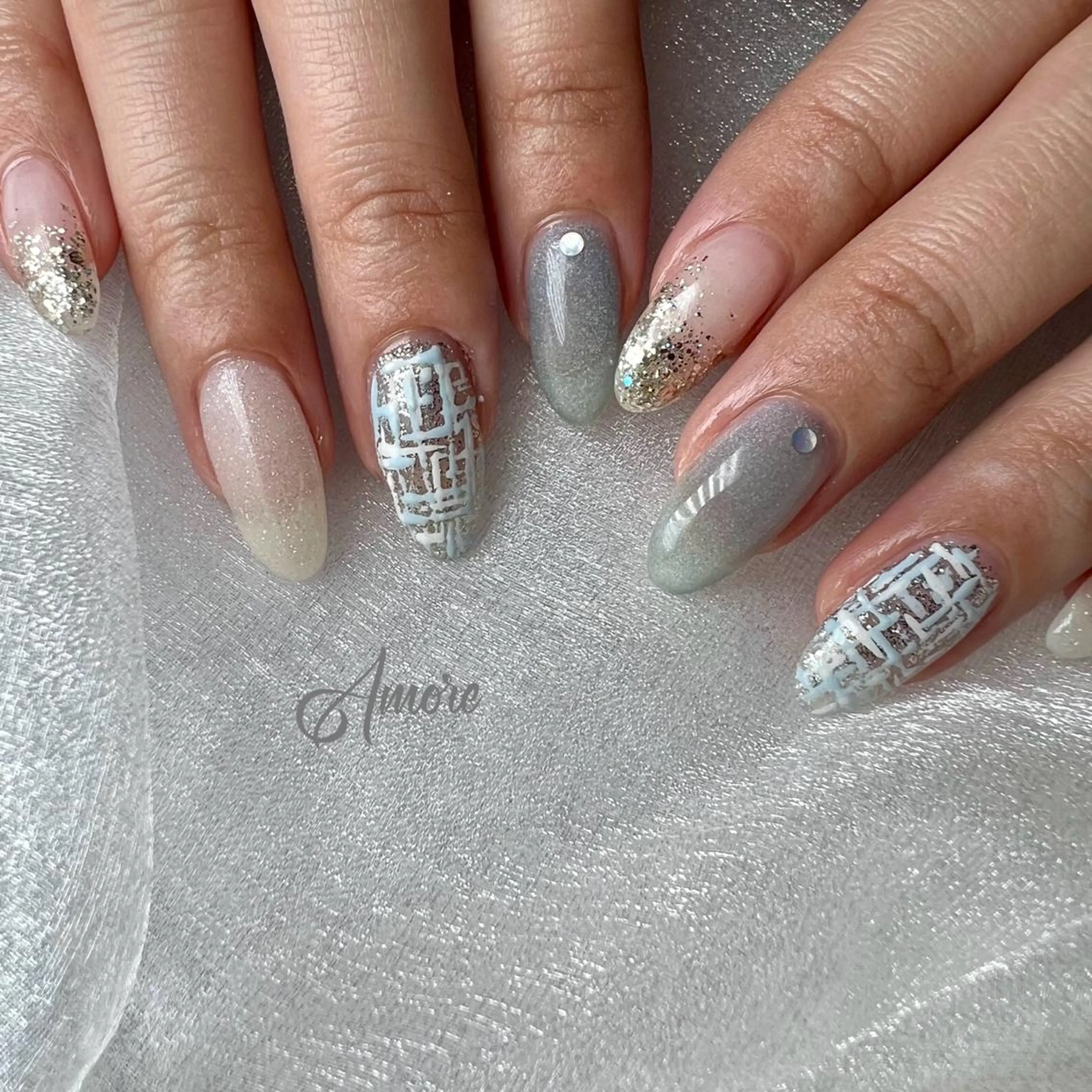 ネイル ジェルネイル ミラーネイル オフィスネイル パラジェル You kyehwaのネイルデザイン