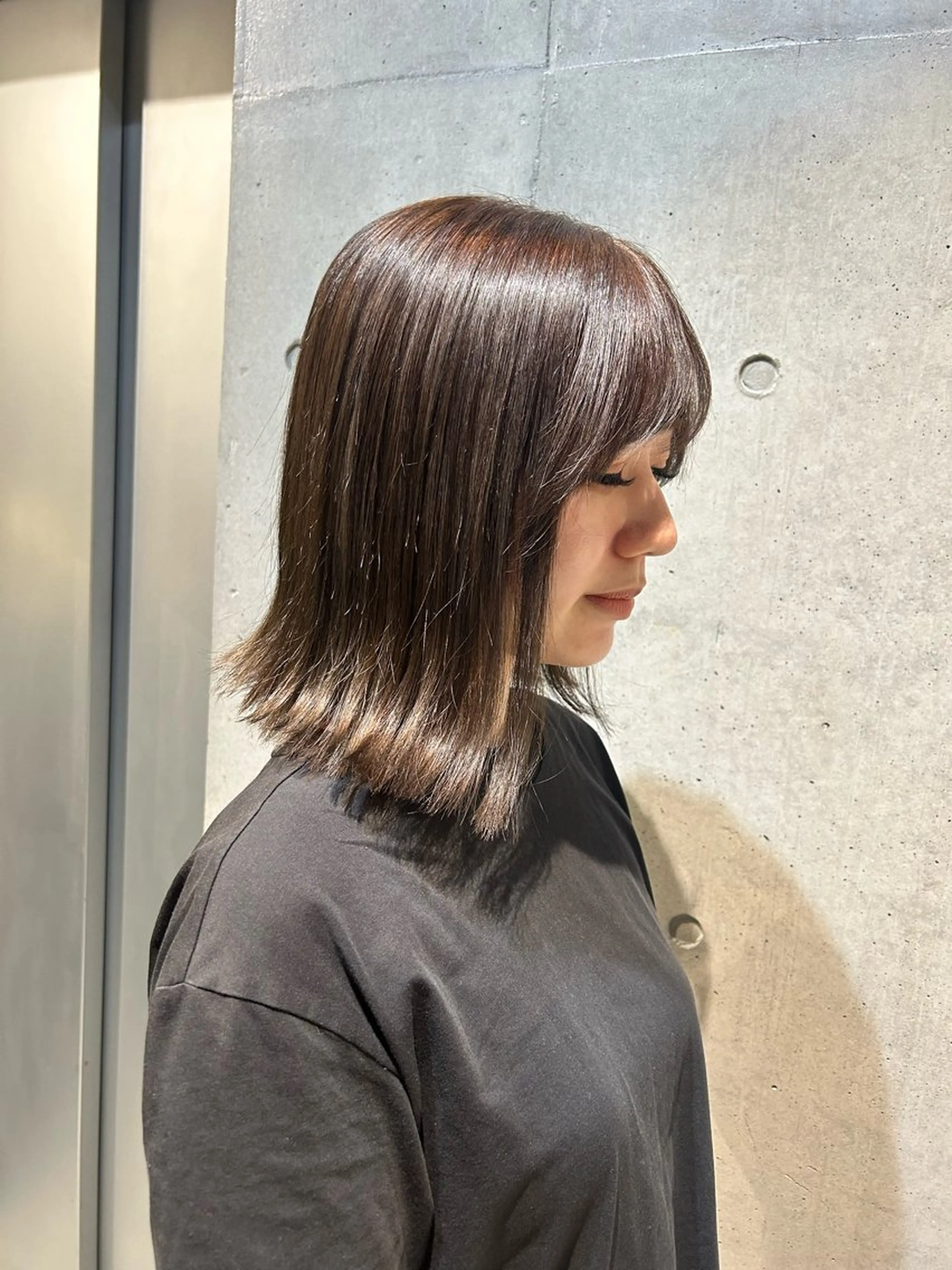 ミディアム 縮毛矯正 【銀座】艶髪/上品な カラー特化/涼/駅近のヘアスタイル