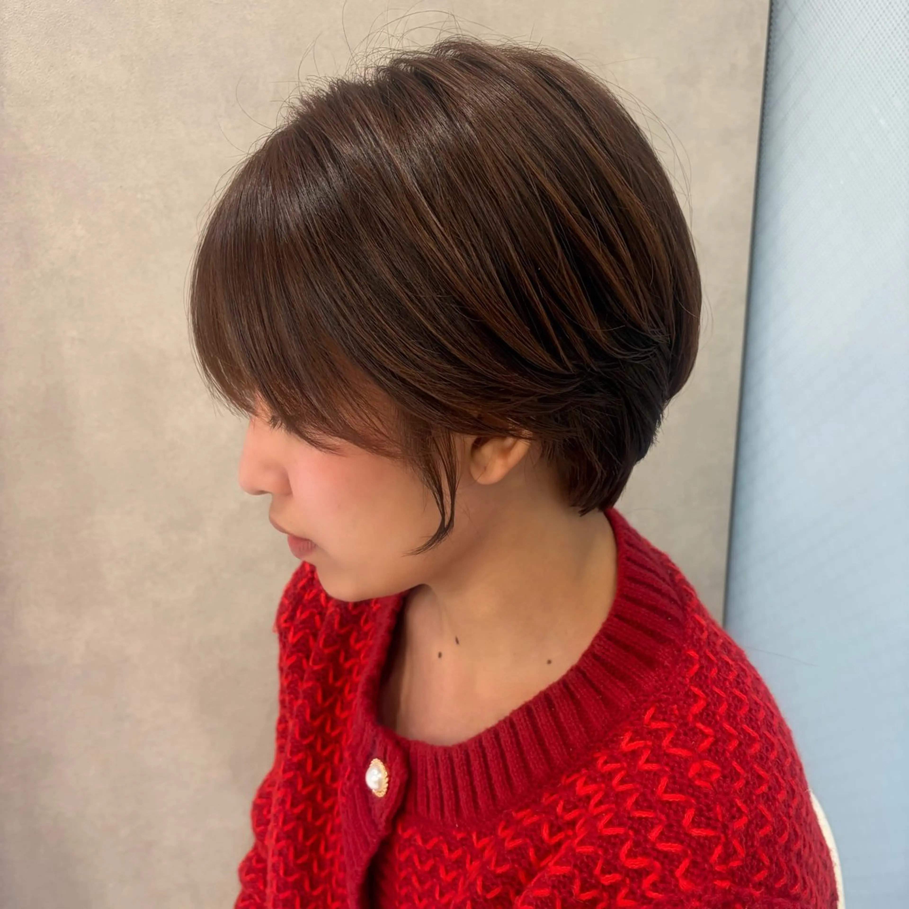 ショート カラー ダウンパーマ特化💎 ボブ・レイヤーりなのヘアスタイル