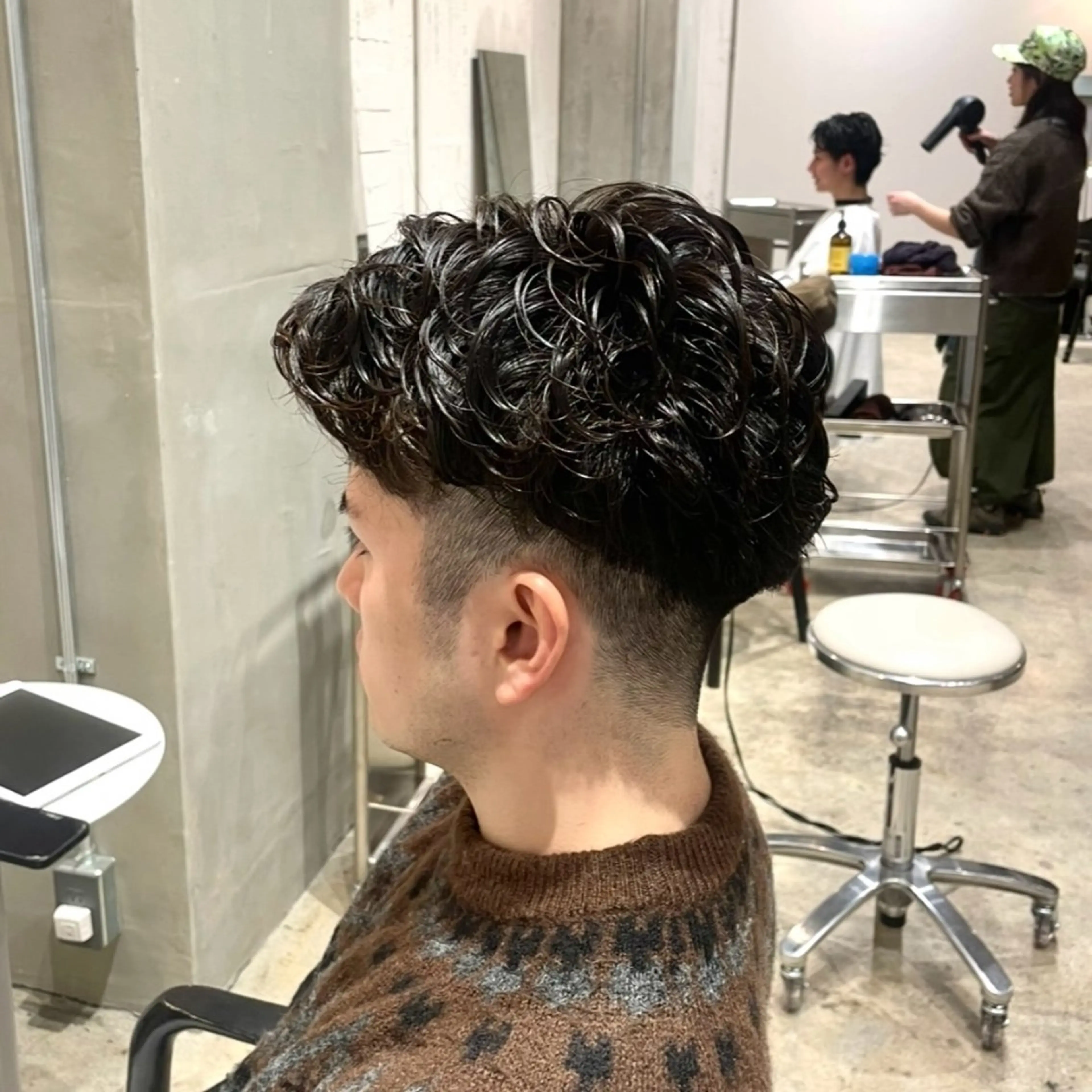 ショート パーマ メンズ カット パーマ 岡田神奈 /デザインパーマ🐝のヘアスタイル