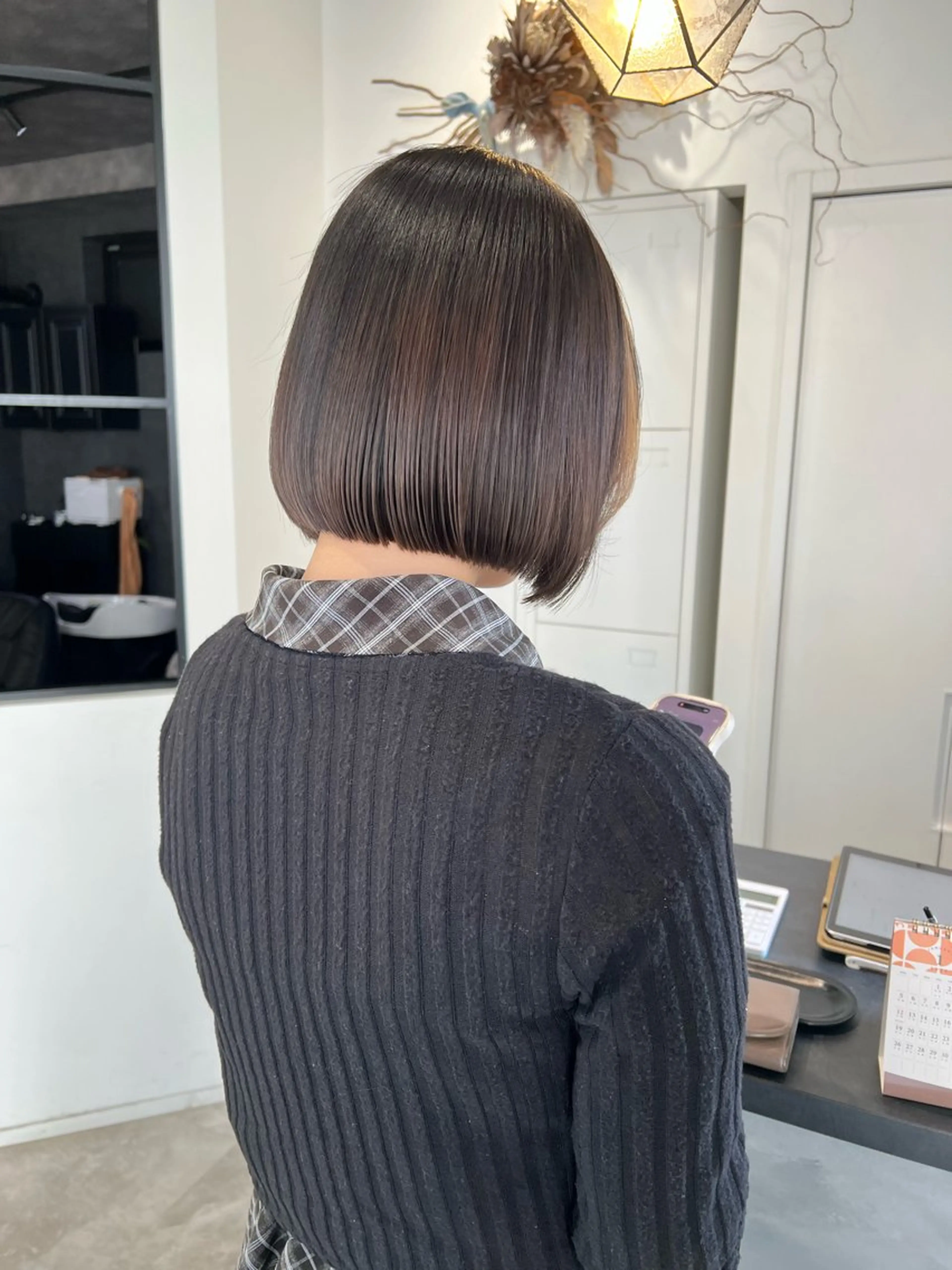 ショート ボブ 髪質改善 縮毛矯正 黒阪 なみのヘアスタイル