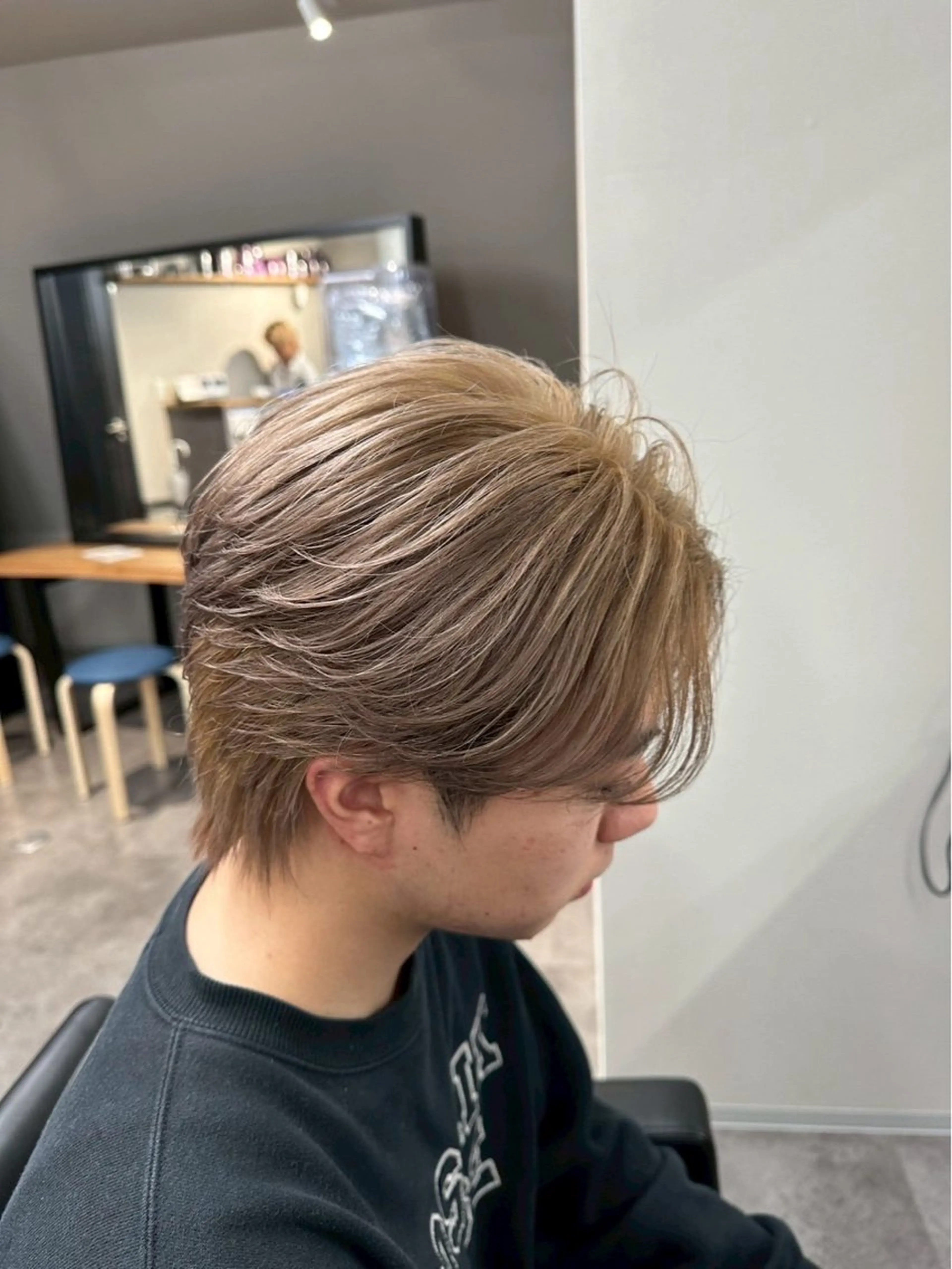 カラー メンズ メンズブリーチ ブリーチ 小林建翔 /立川メッシュパーマのヘアスタイル