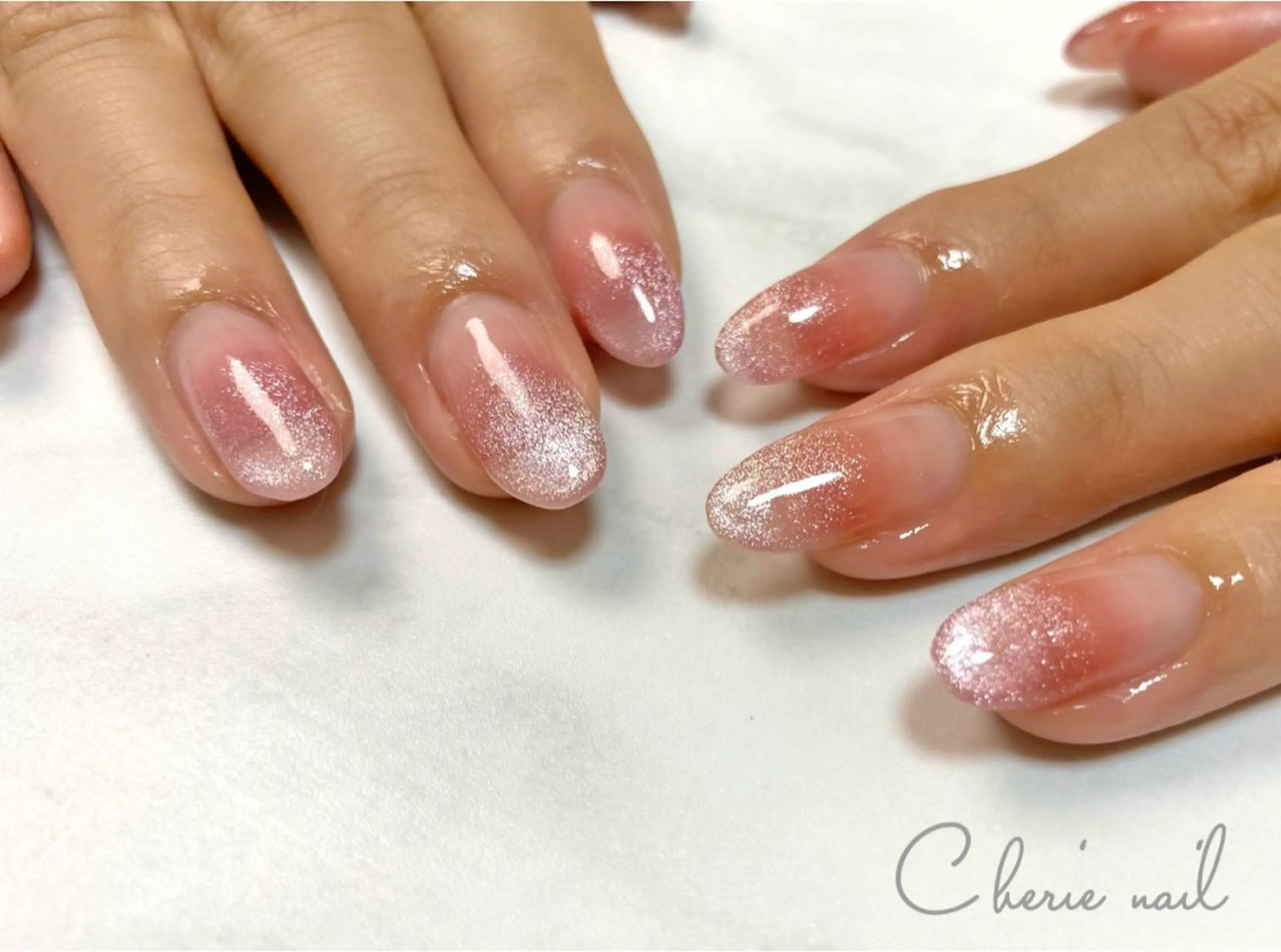 ネイル チークネイル マグネットネイル ハンドネイル Cherienail yunaのネイルデザイン