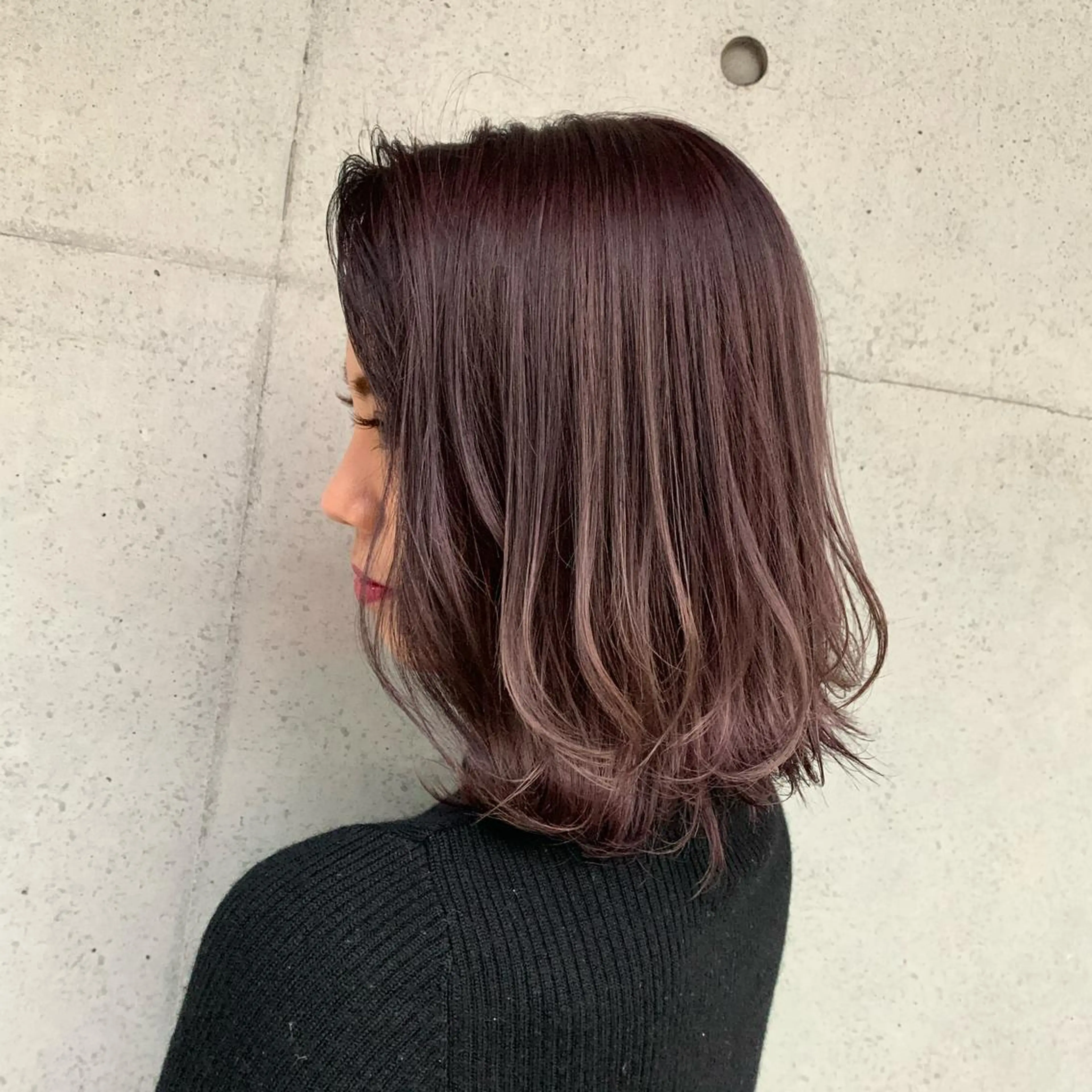 ミディアム カラー ピンクカラー バイオレットカラー バイオレットピンク hub hair レイヤー/透明感のヘアスタイル