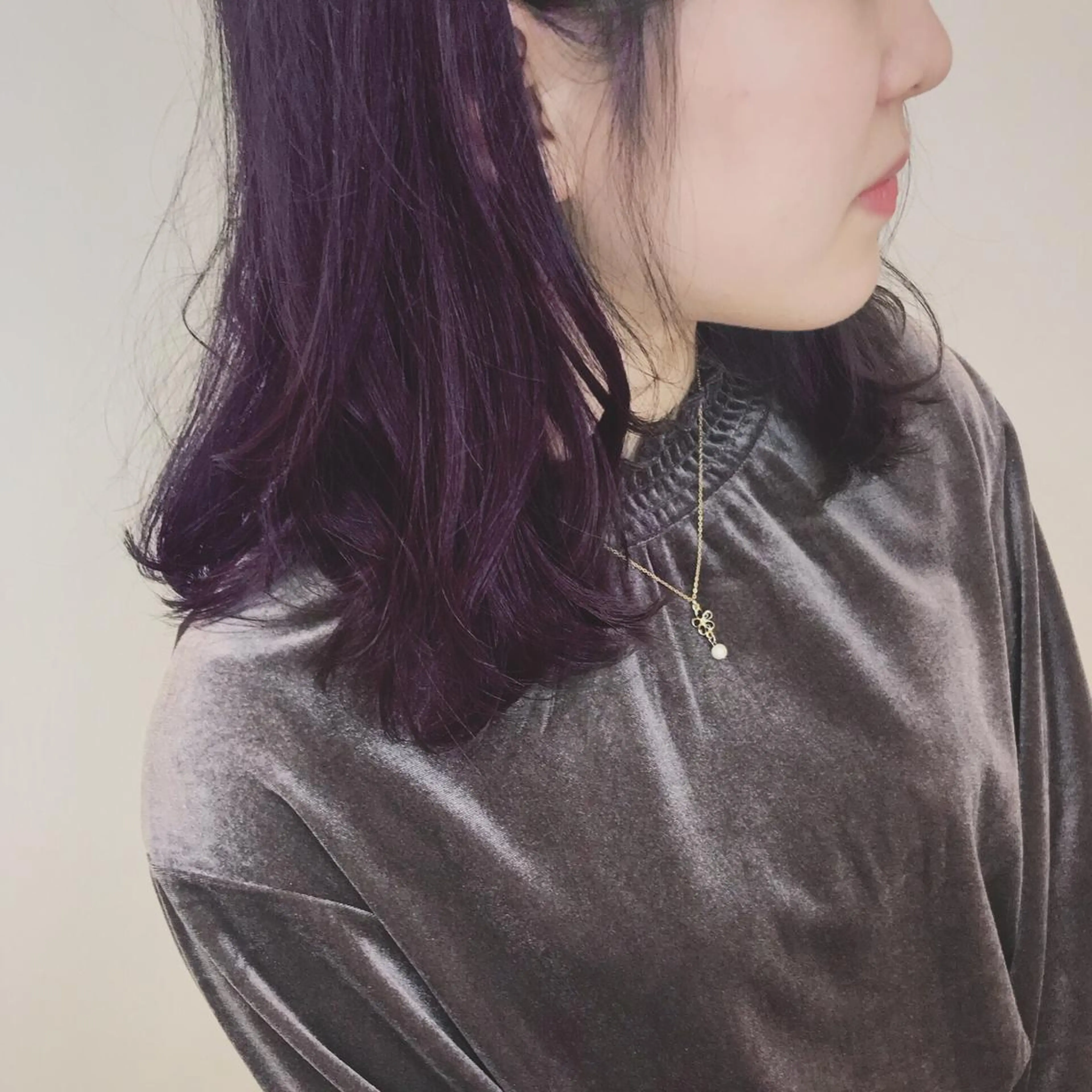 カラー ディープパープル インナーエクステ渋谷 🦋KAJIのヘアスタイル