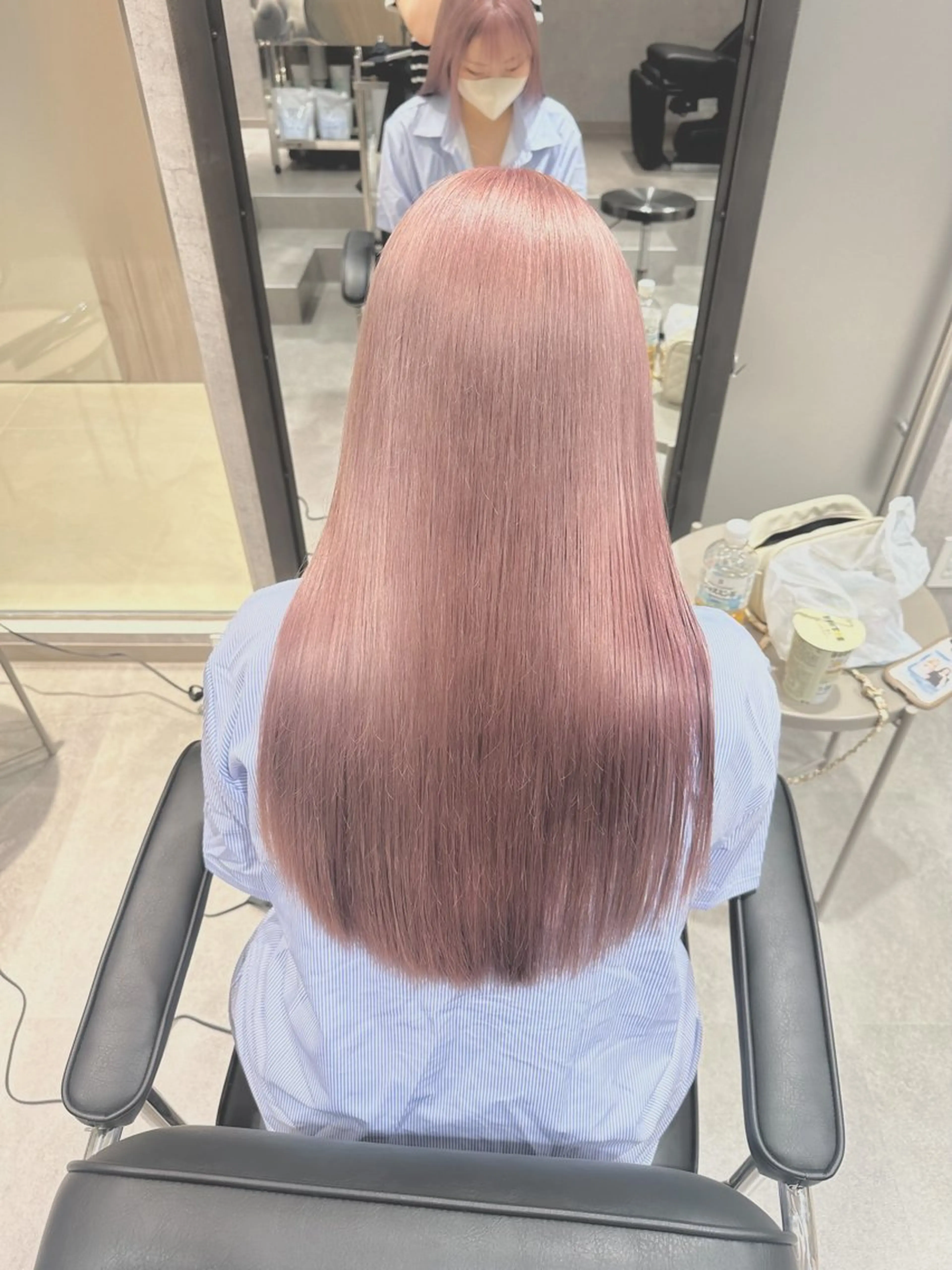 🩵ミニモ学割🩵ケアブリーチ+ケアカラー+似合わせカット+トリートメント 鎖骨下の方🌱‬‪の写真