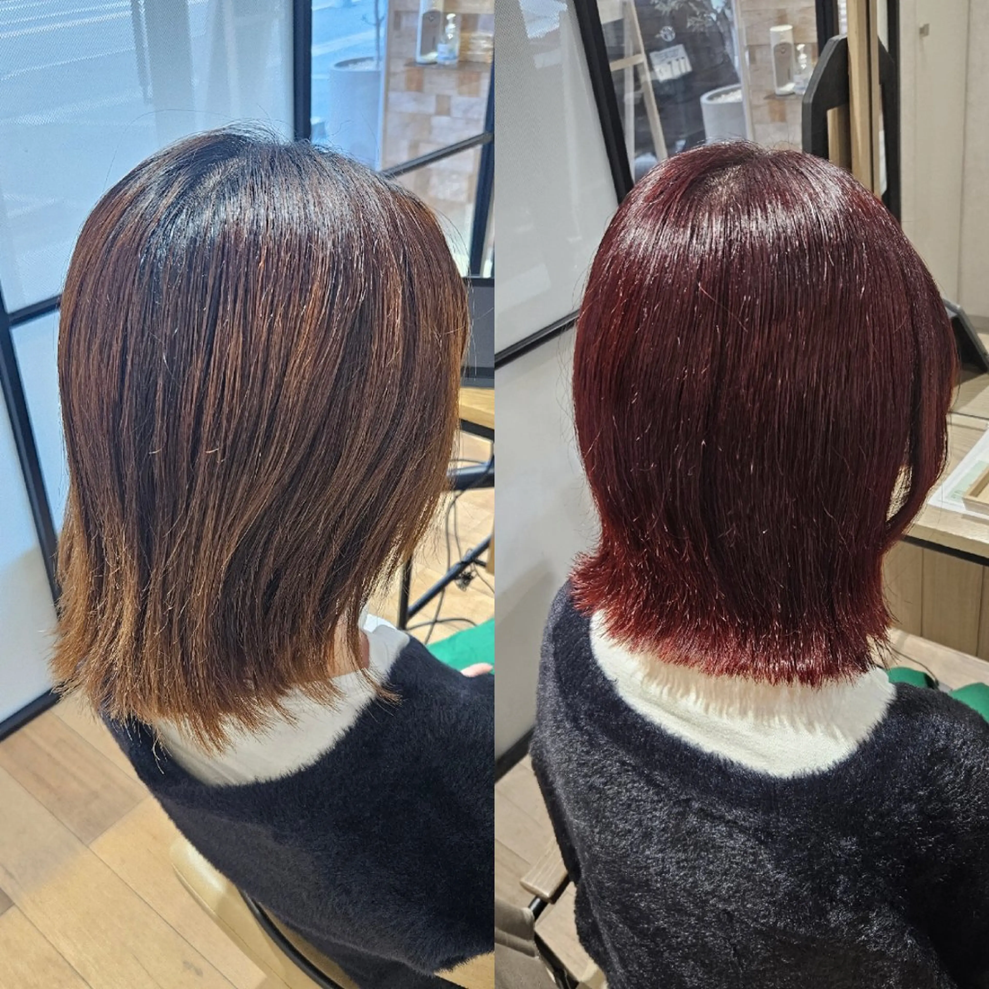 ミディアム カラー ボブ カット ヘアカラー トリートメント ACTOR所属・外戸口未優利 /ケドグチミユリのヘアスタイル