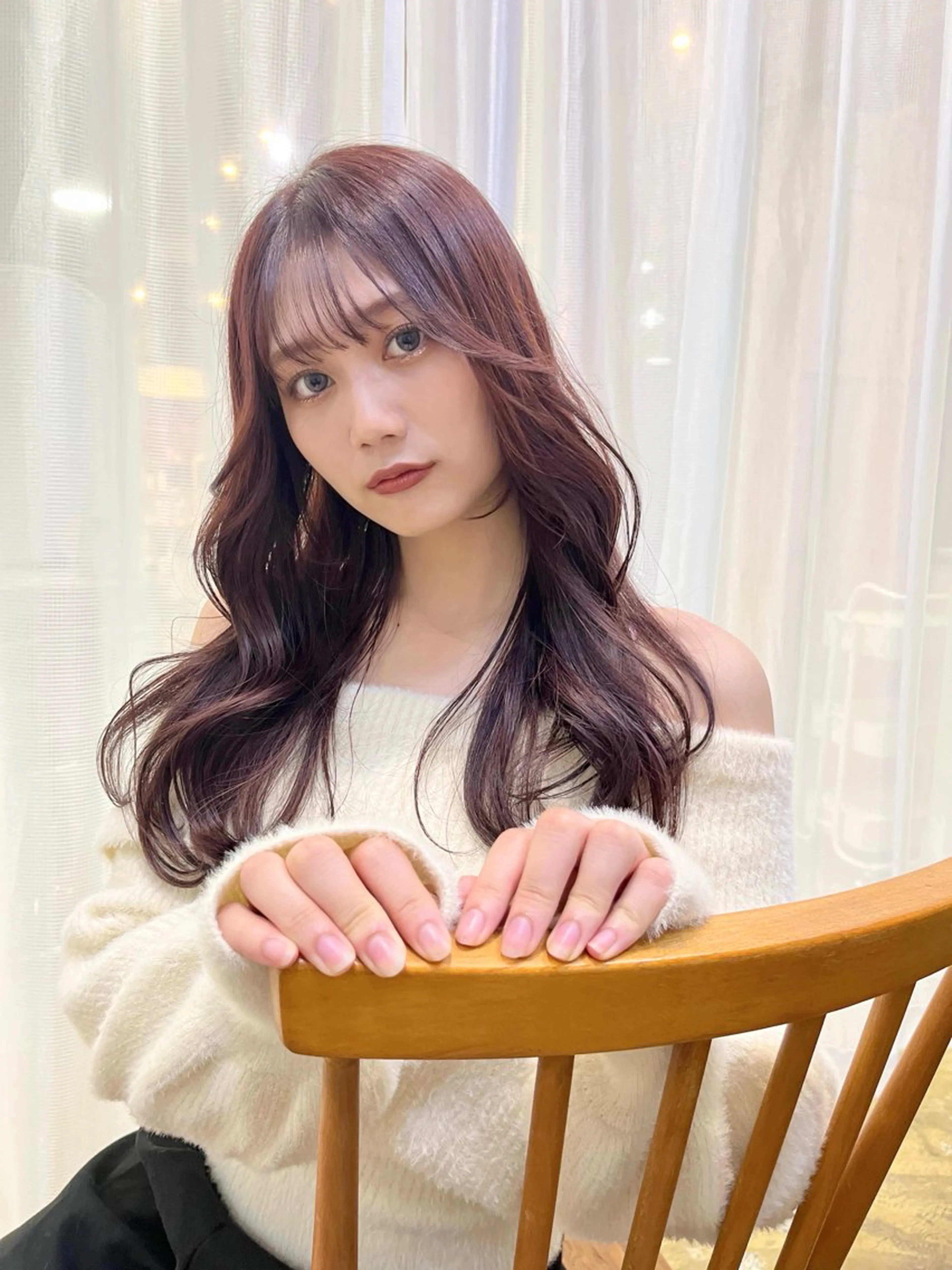 ロング カラー ブリーチ ブリーチなしカラー レッドカラー 🎀taro ブリーチなしカラーのヘアスタイル