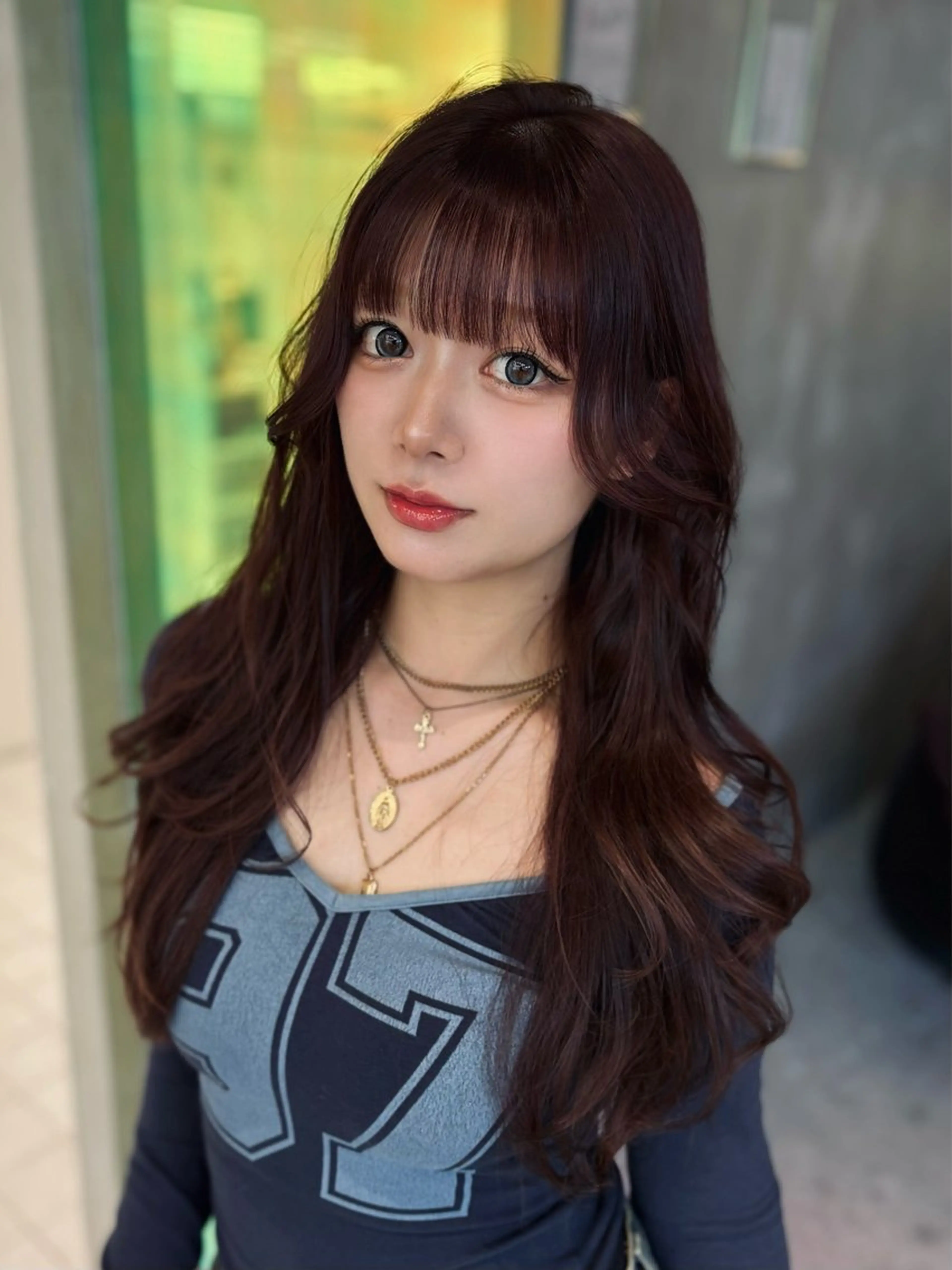 ロング カラー 透明感カラー トリートメント 色気レイヤースタイル 洒落色気ヘアマサトのヘアスタイル