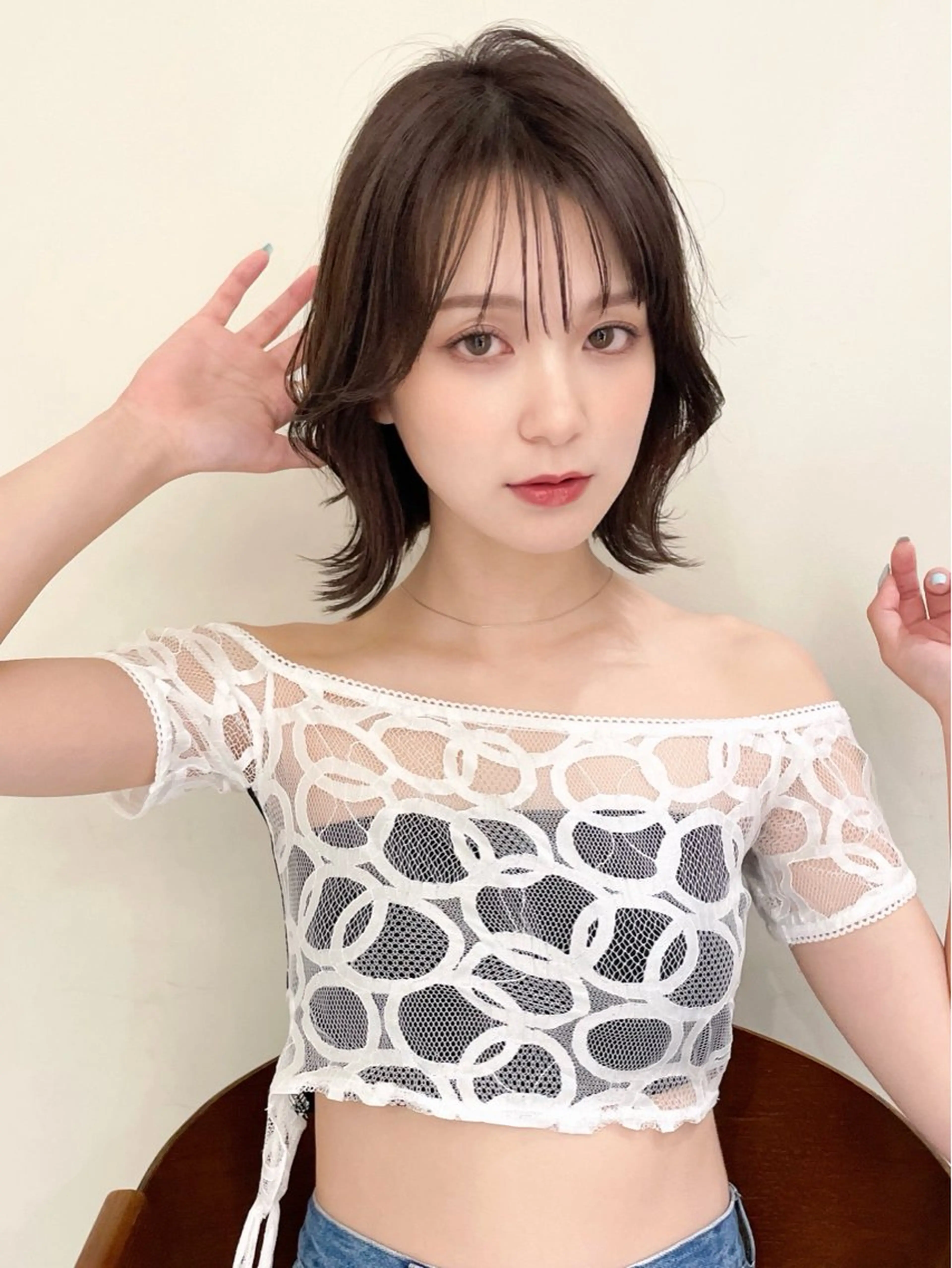 ショート カラー ボブ 顔周りカット 外ハネヘア 小顔ボブ jilblanカホのヘアスタイル