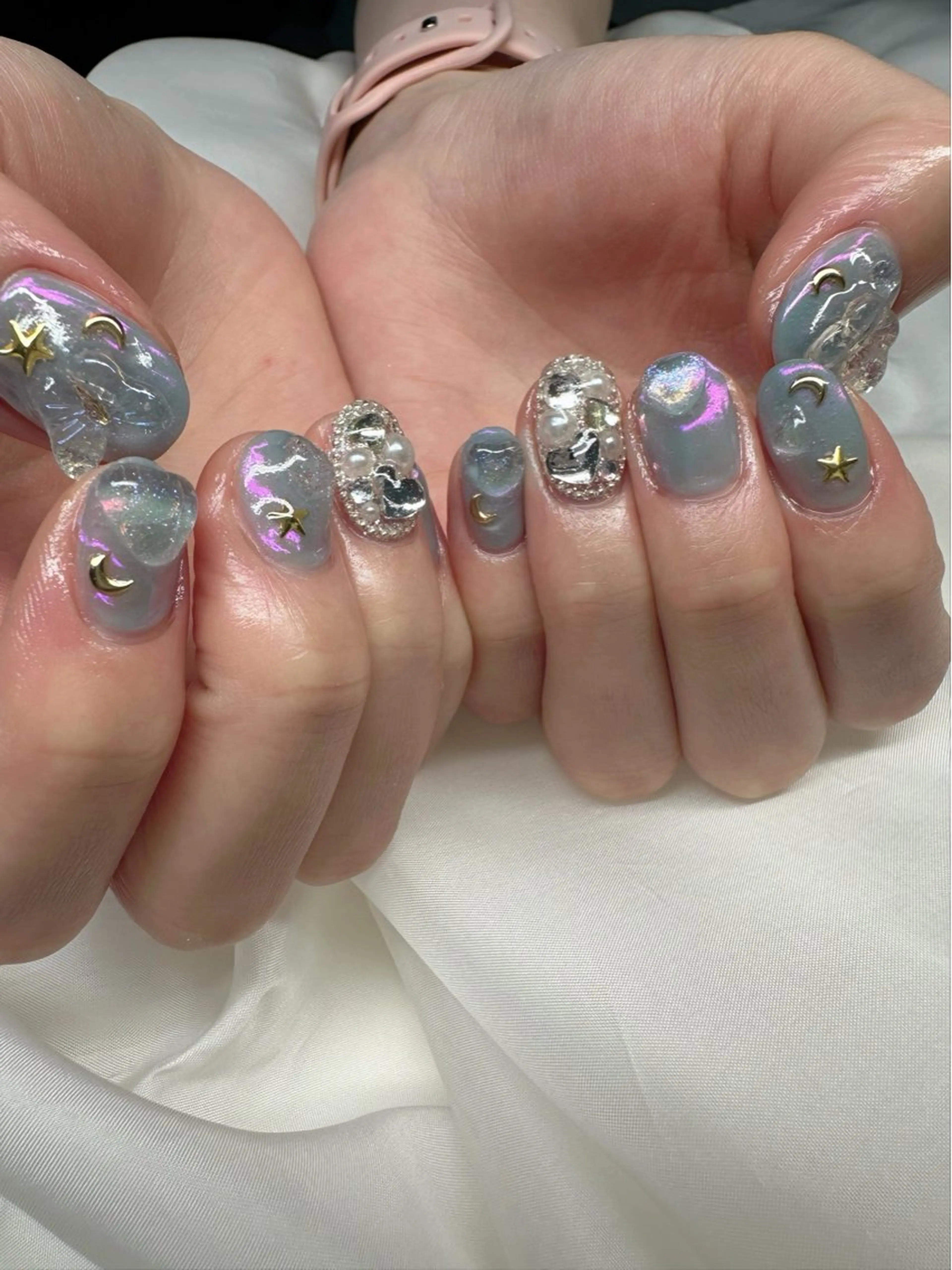 ネイル オーロラネイル クリアネイル 氷ネイル・うるうるネイル 韓国ネイル ニュアンスネイル 🪞KAPE NAIL 🪞のネイルデザイン