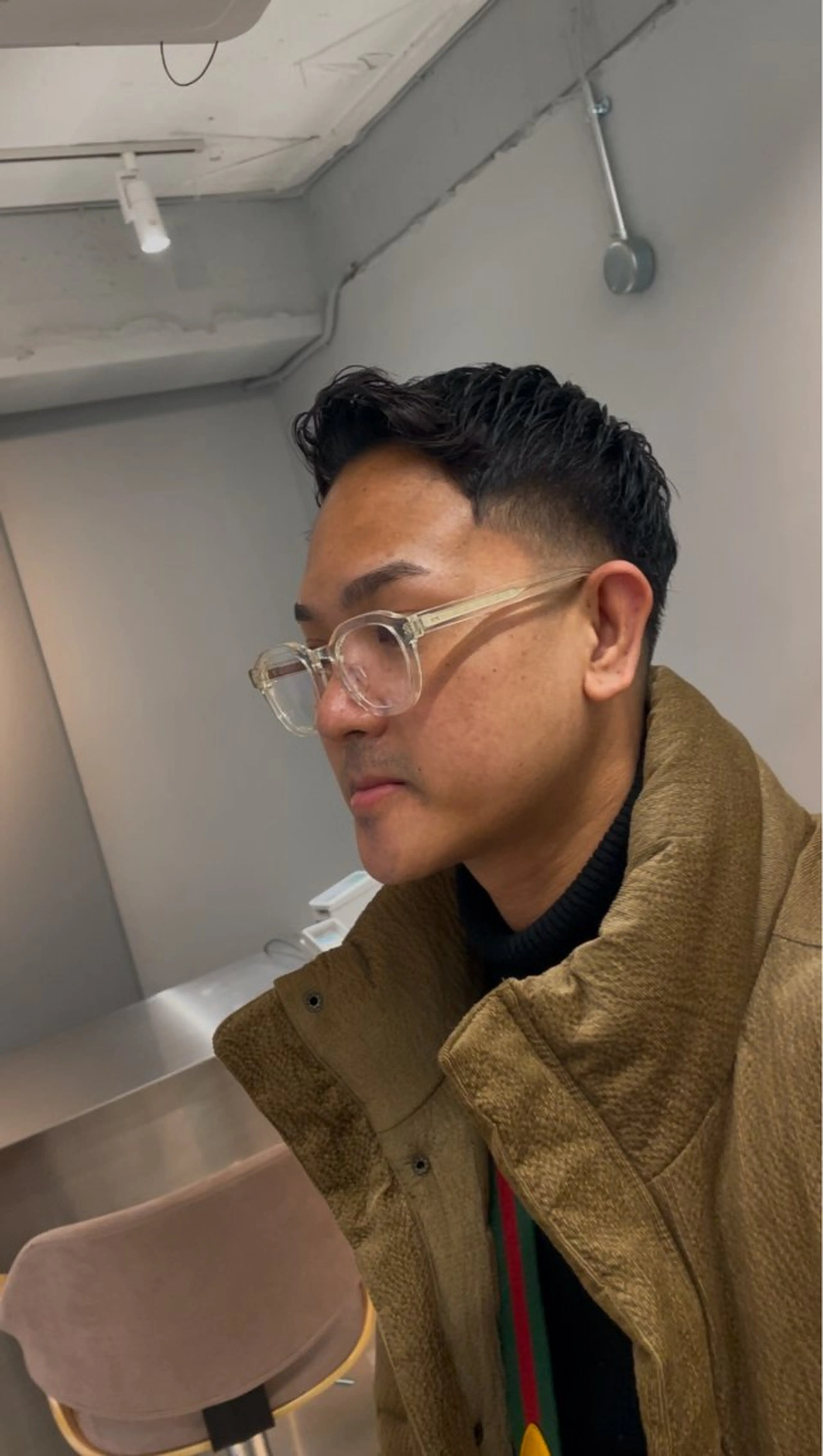 ショート パーマ メンズ フェードカット/メン ズパーマ/森巧真のヘアスタイル