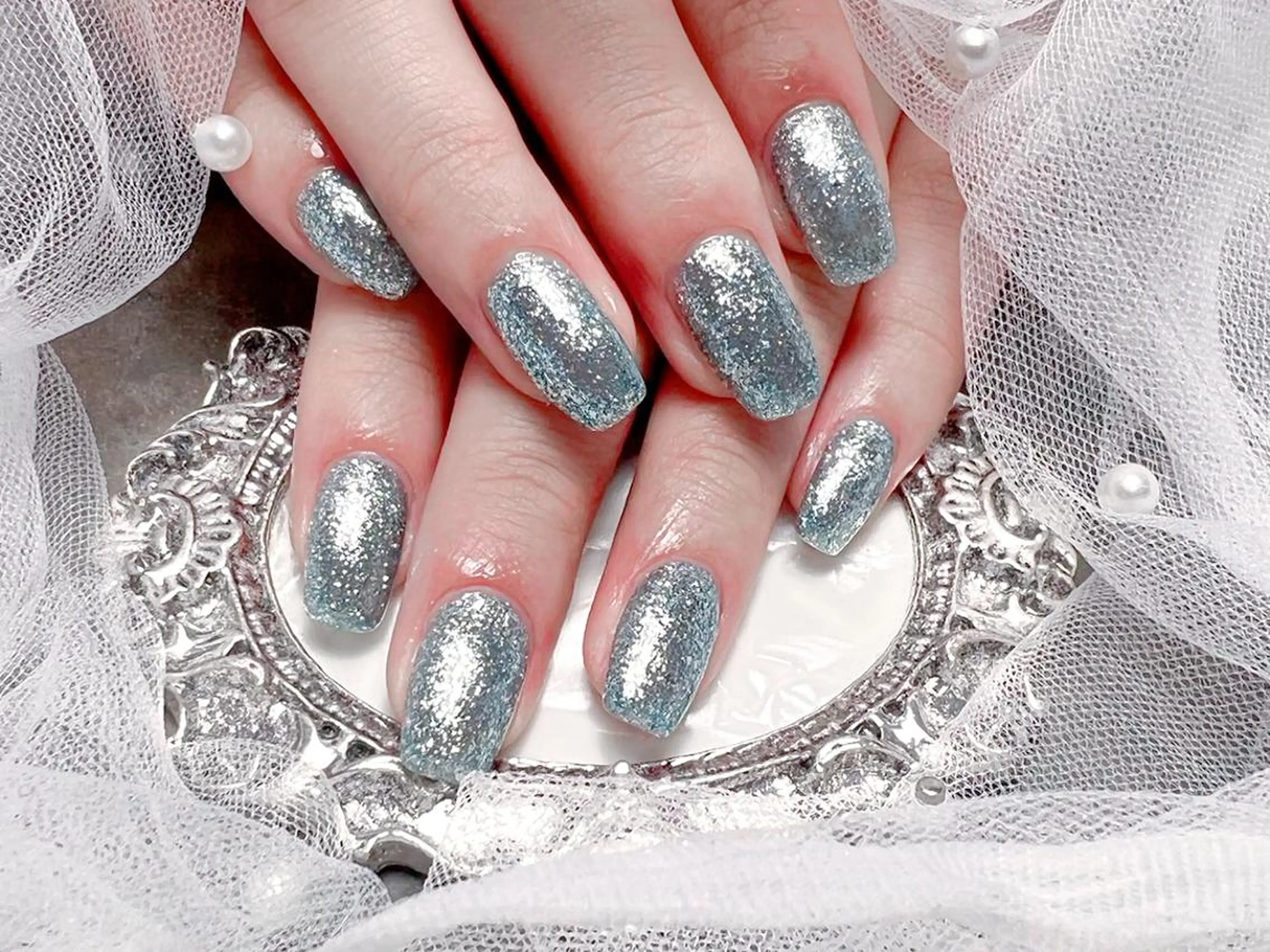 ネイル ハンドネイル マジック ミラーのネイルデザイン