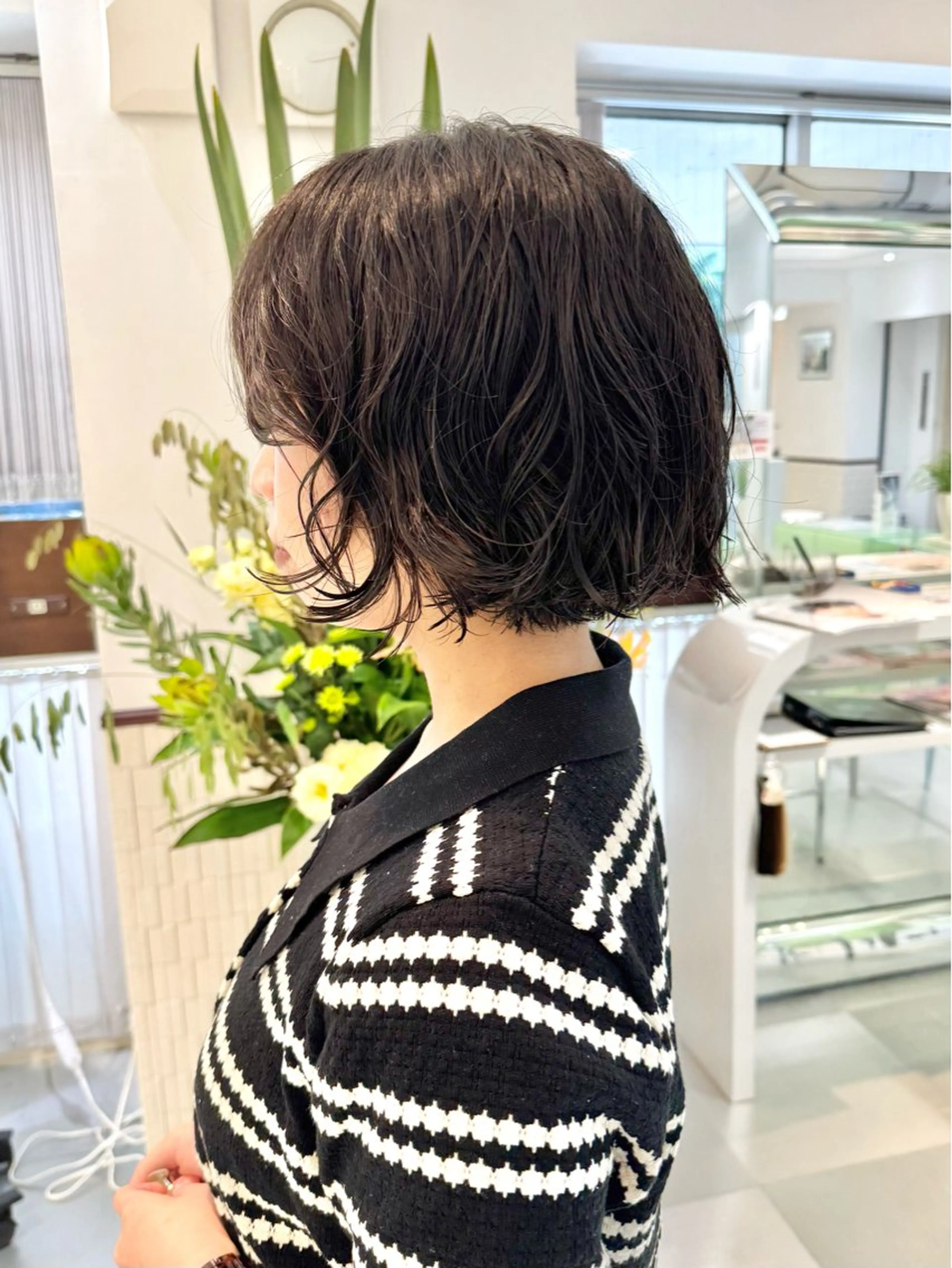 ショート パーマ ショートボブ ボブ ショートヘア カット パーマ トリートメント デジタルパーマ 🌀ボブ　萩原　龍のヘアスタイル