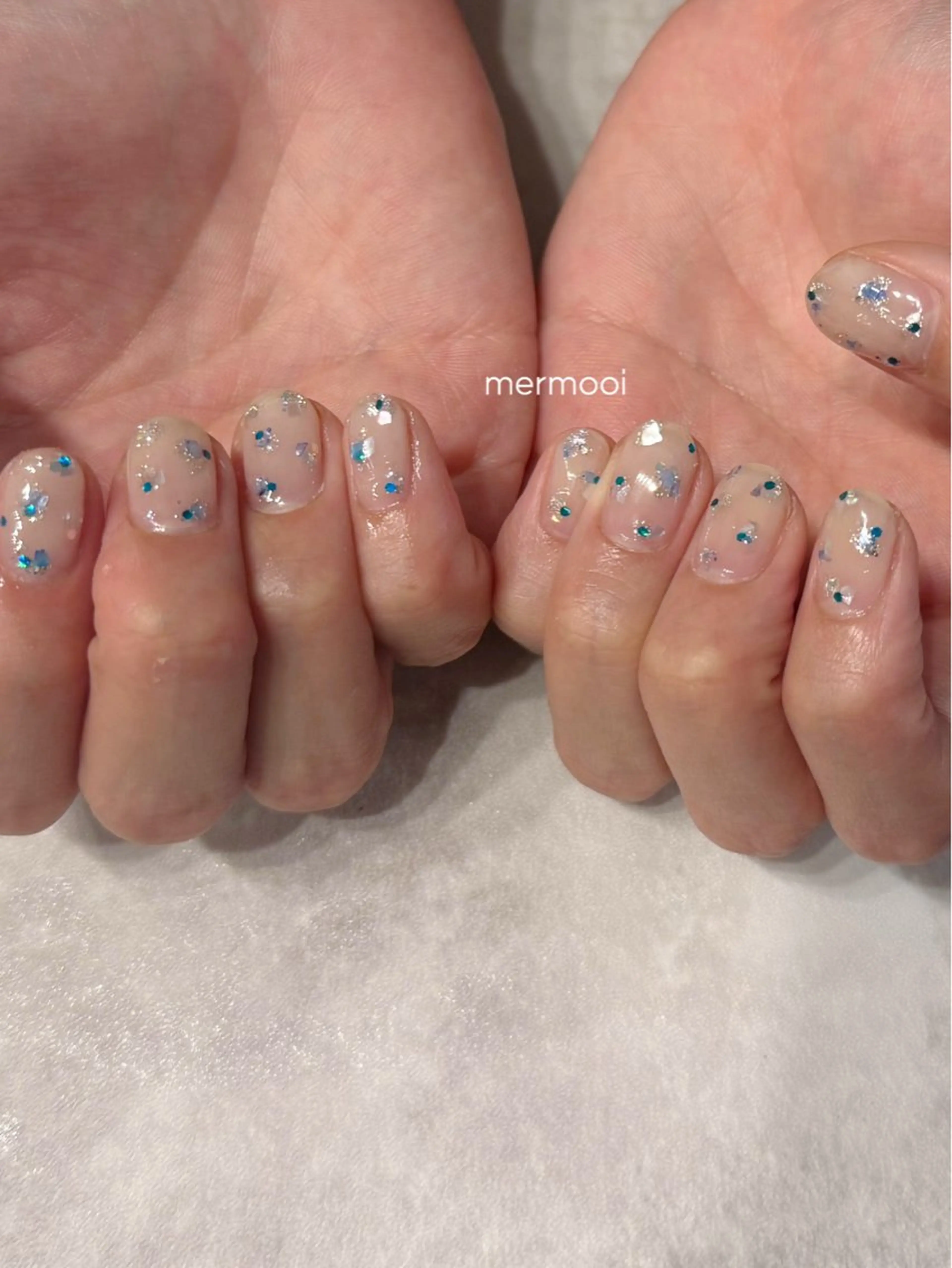 ネイル グラデーション キラキラネイル 夏ネイル ハンドネイル mermooi所属・melumooi nailのネイルデザイン