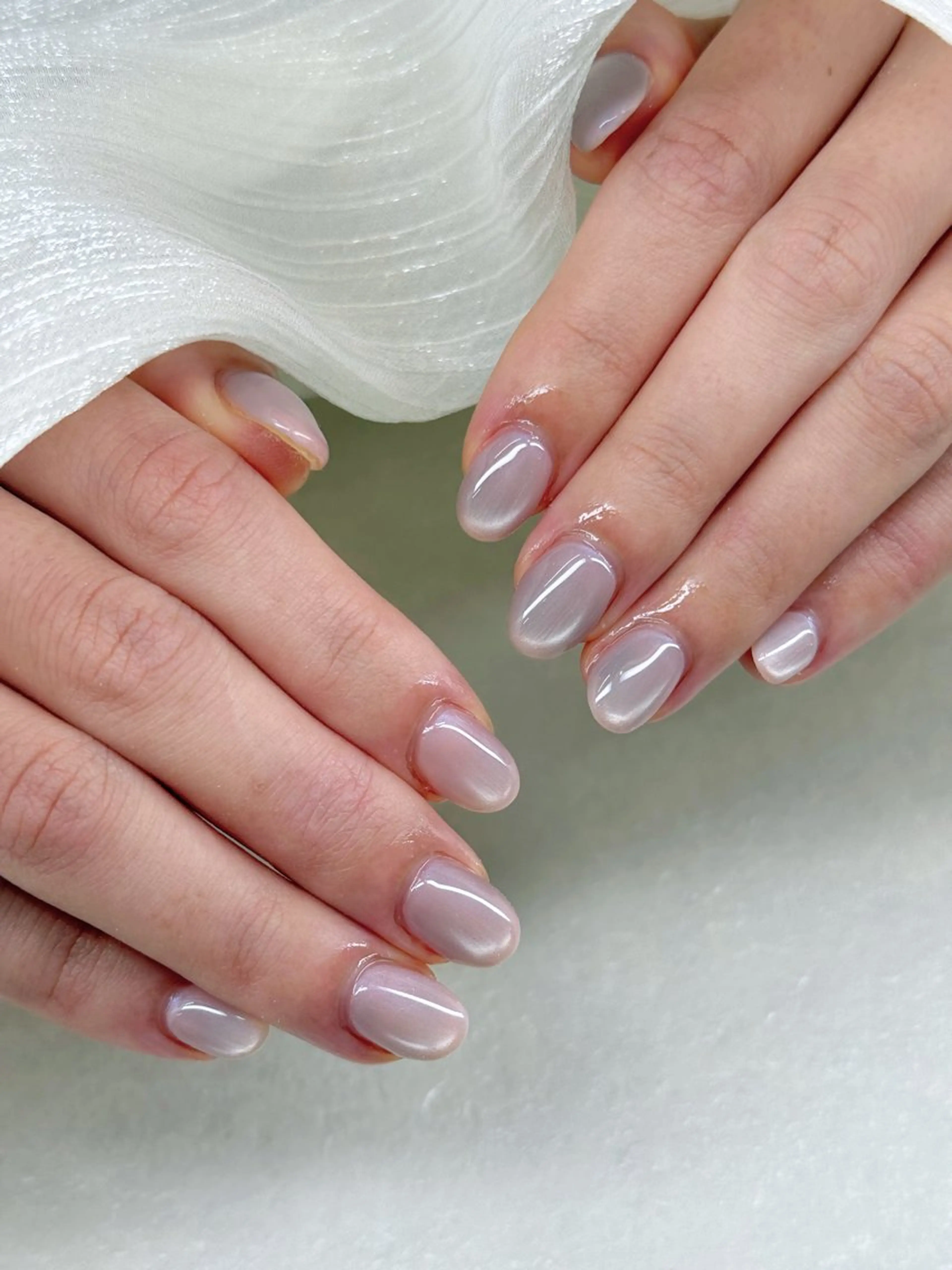 ネイル マグネットネイル ワンカラーネイル ハンドネイル Agate miku🎀‧₊のネイルデザイン